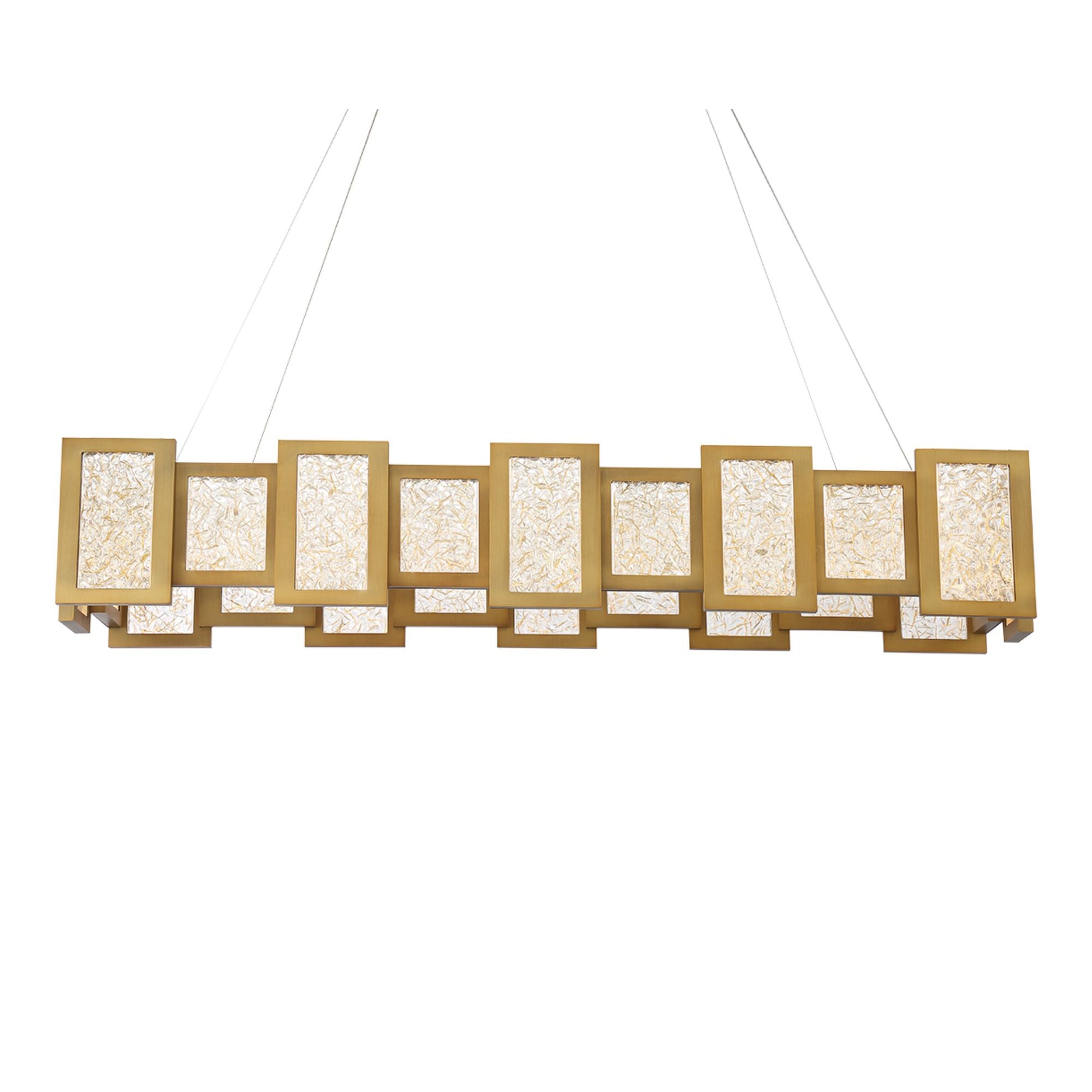 Fury 48" LED Linear Pendant, Aged Brass Finish - Bees Lighting