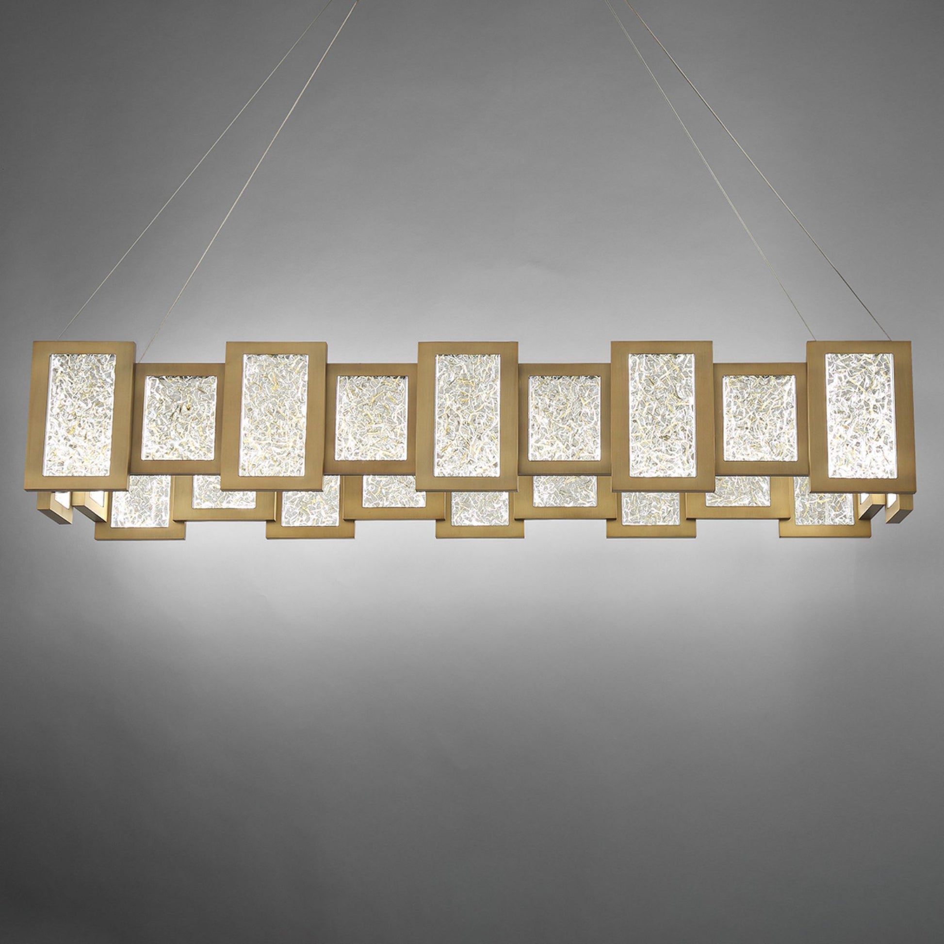Fury 48" LED Linear Pendant, Aged Brass Finish - Bees Lighting