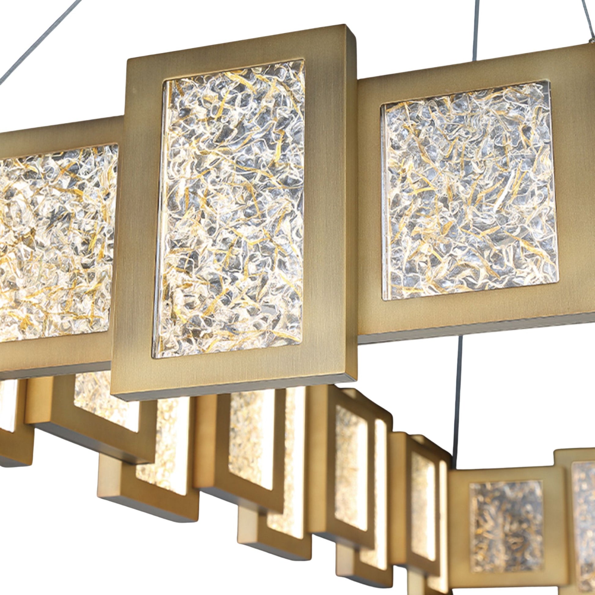 Fury 48" LED Linear Pendant, Aged Brass Finish - Bees Lighting