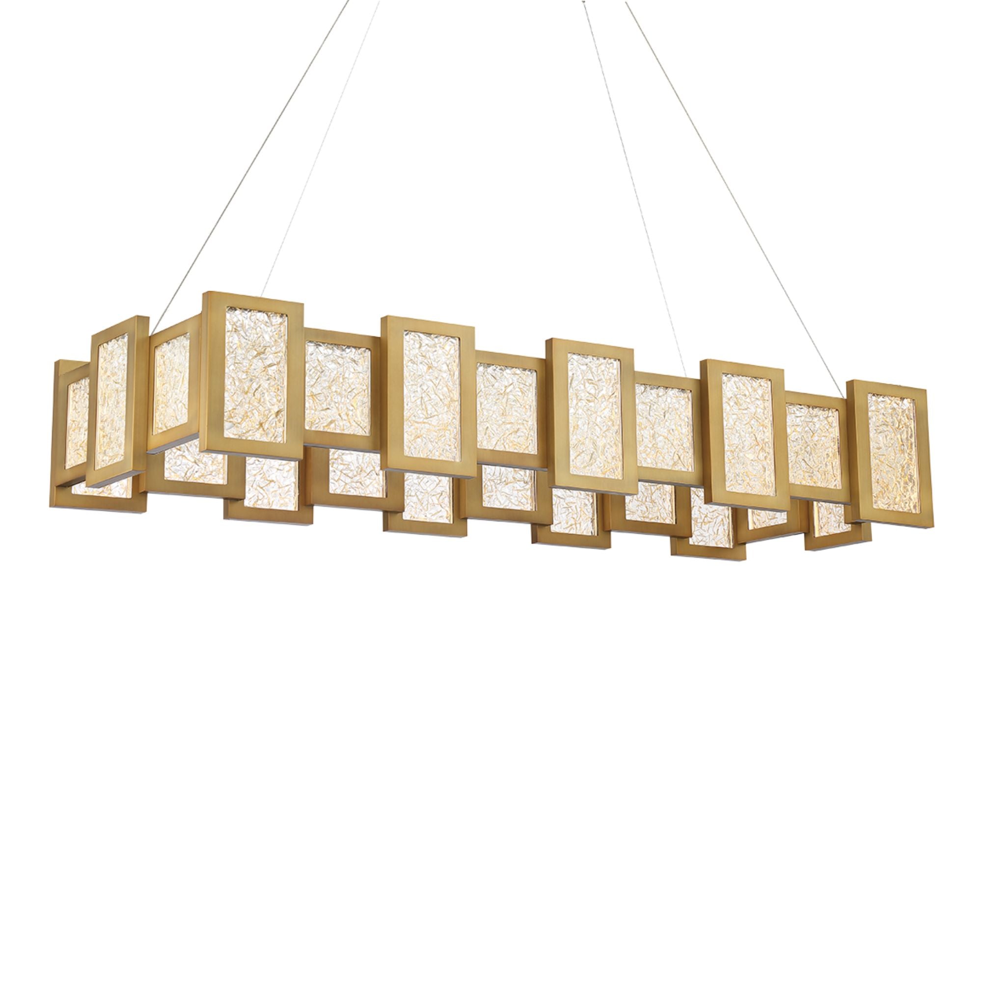 Fury 48" LED Linear Pendant, Aged Brass Finish - Bees Lighting