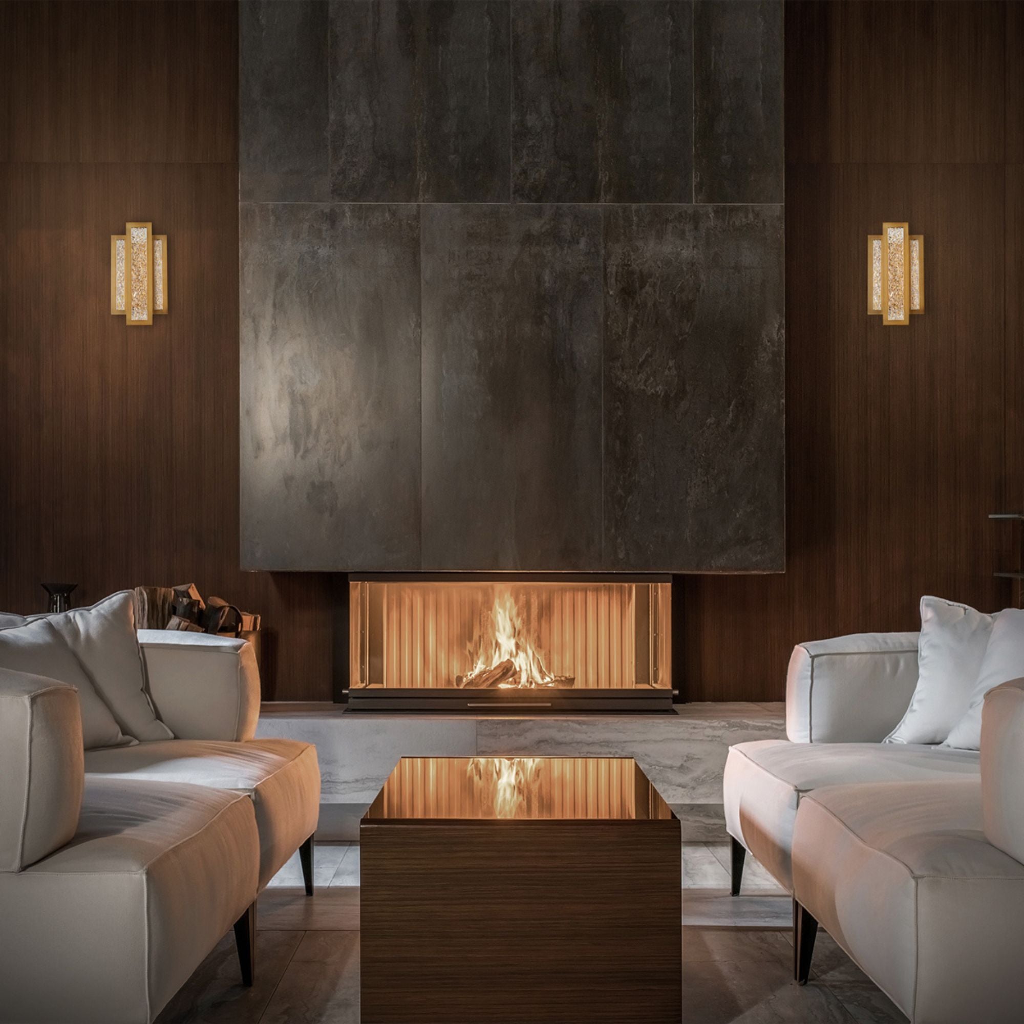Fury 16" LED Wall Sconce, Aged Brass Finish - Bees Lighting