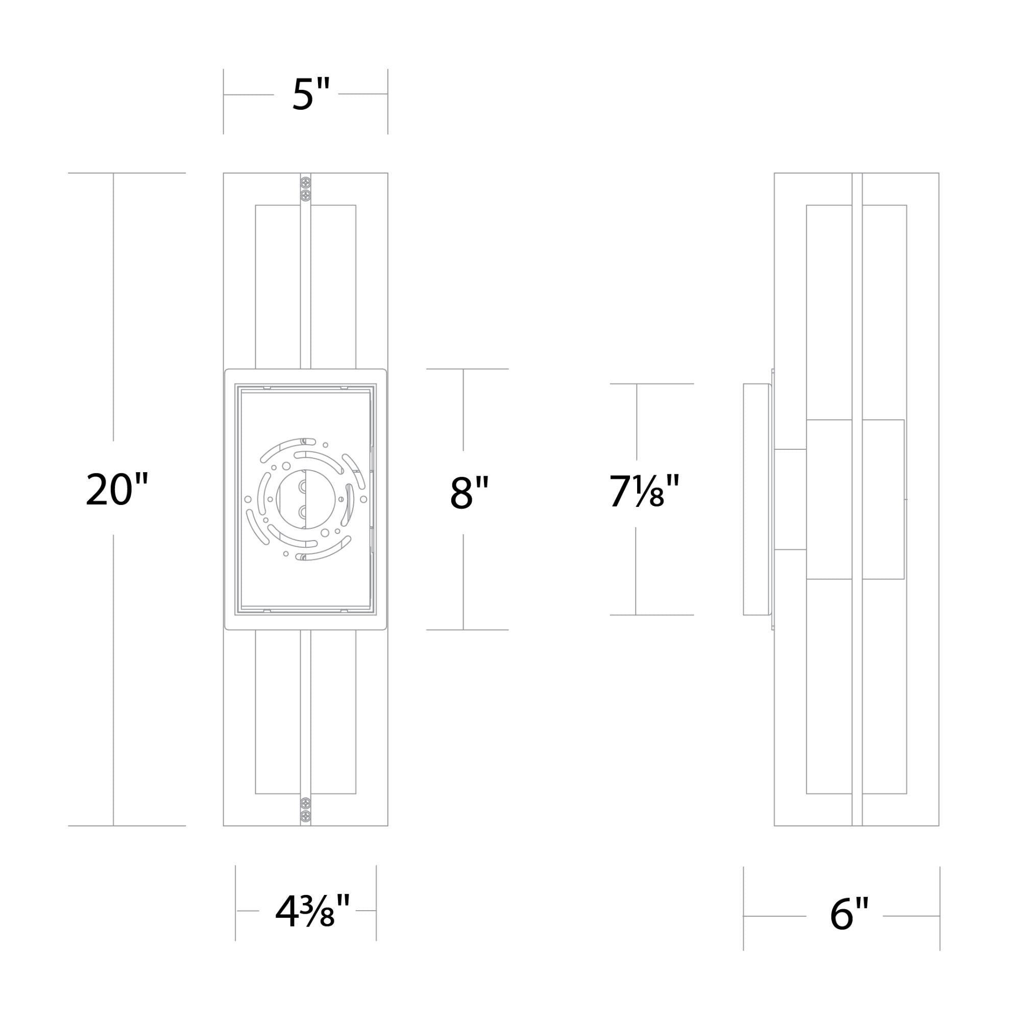 Gander 20" LED Outdoor Wall Sconce, 3500K, Black Finish