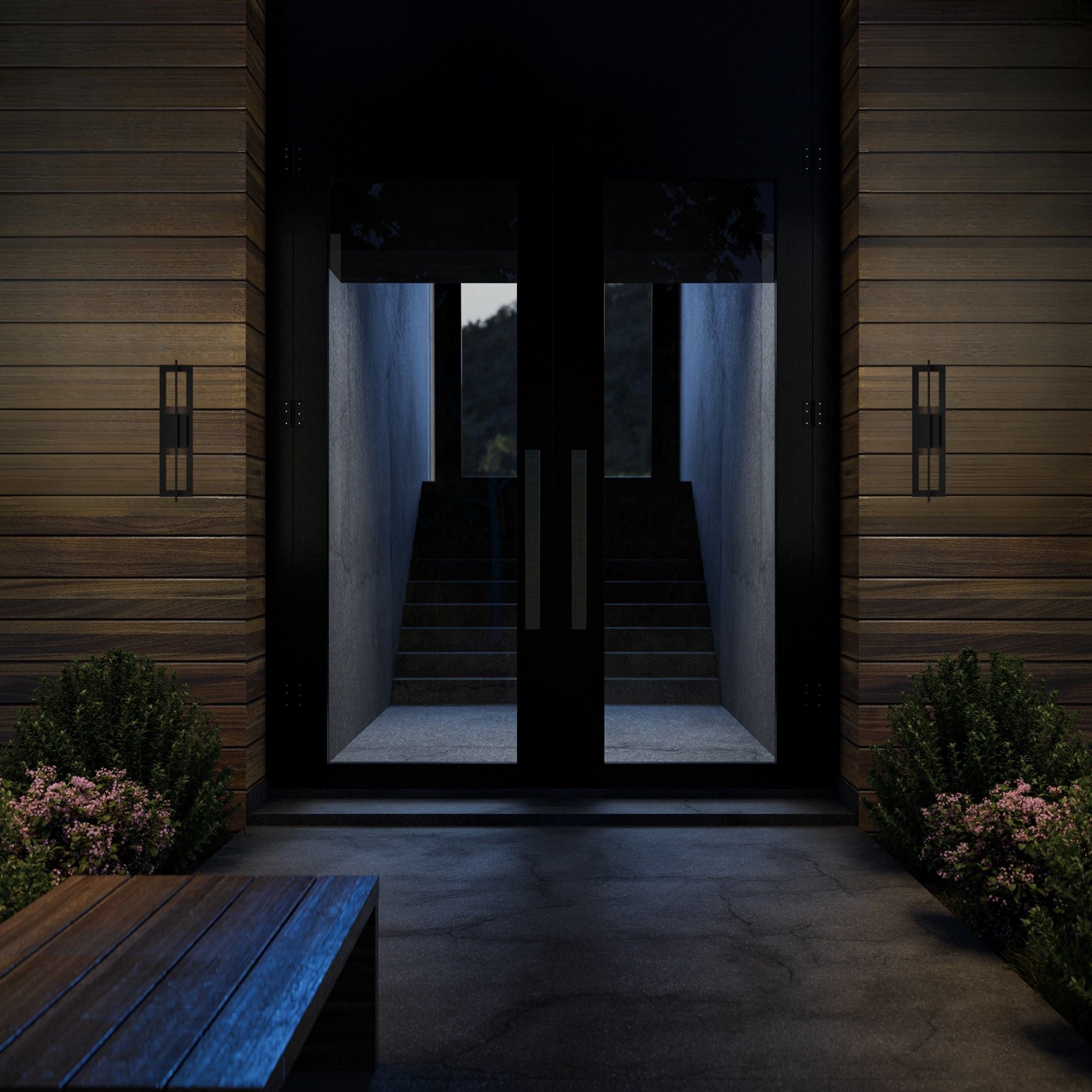 Gander 20" LED Outdoor Wall Sconce, 4000K, Black Finish
