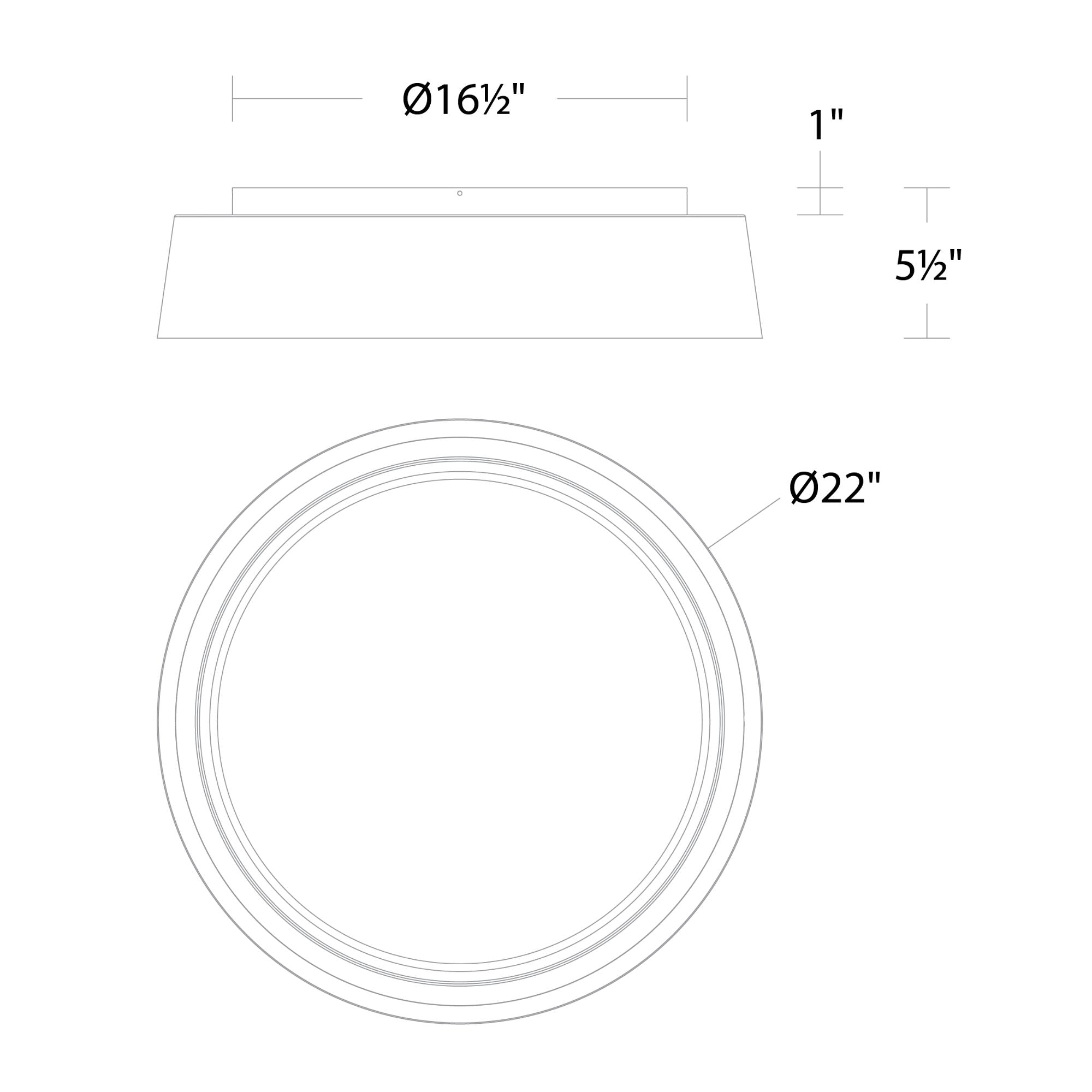 Gilt 22" LED Flush Mount, Gold Finish