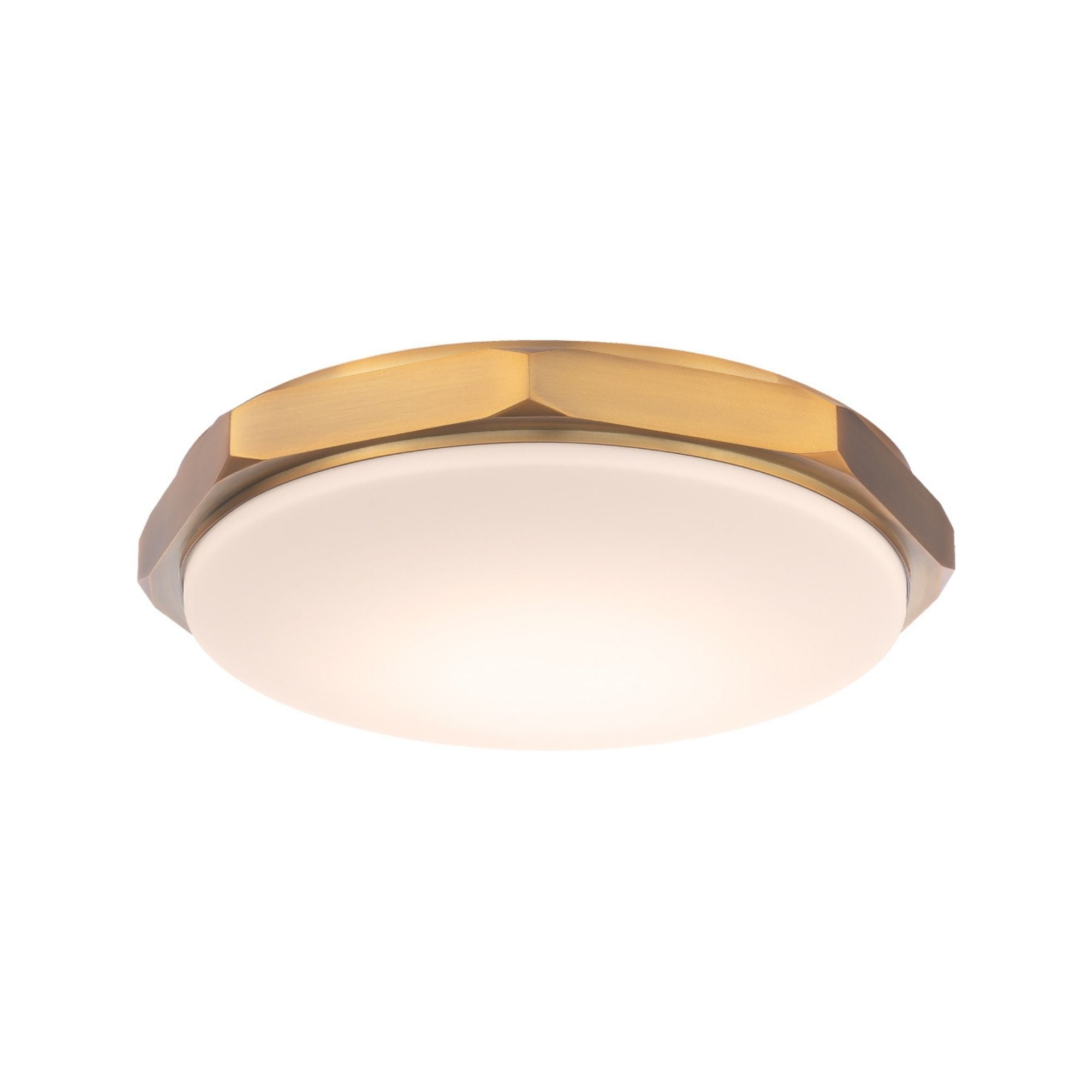 Grommet 13" LED Flush Mount, 3CCT, Aged Brass Finish