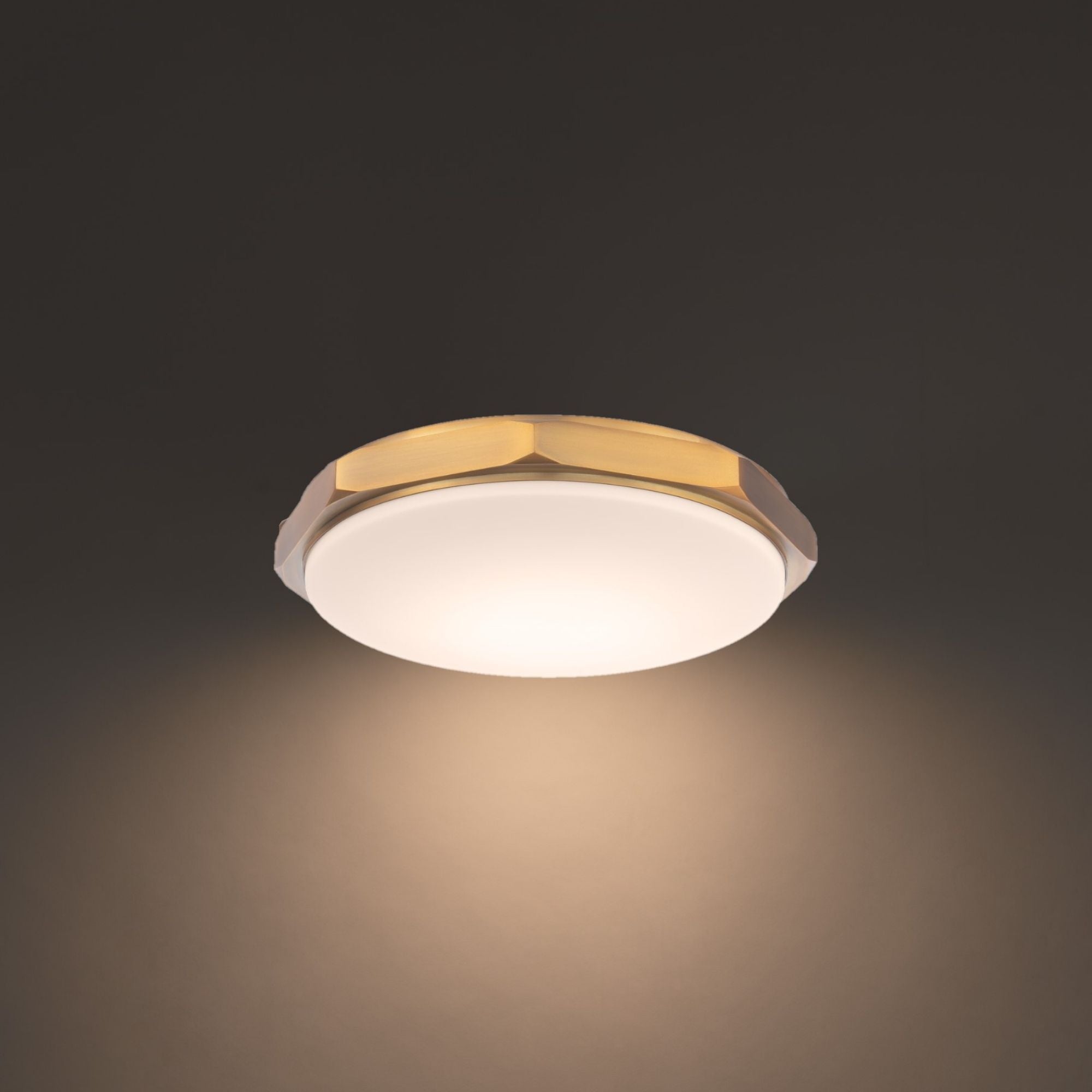 Grommet 13" LED Flush Mount, 3CCT, Aged Brass Finish