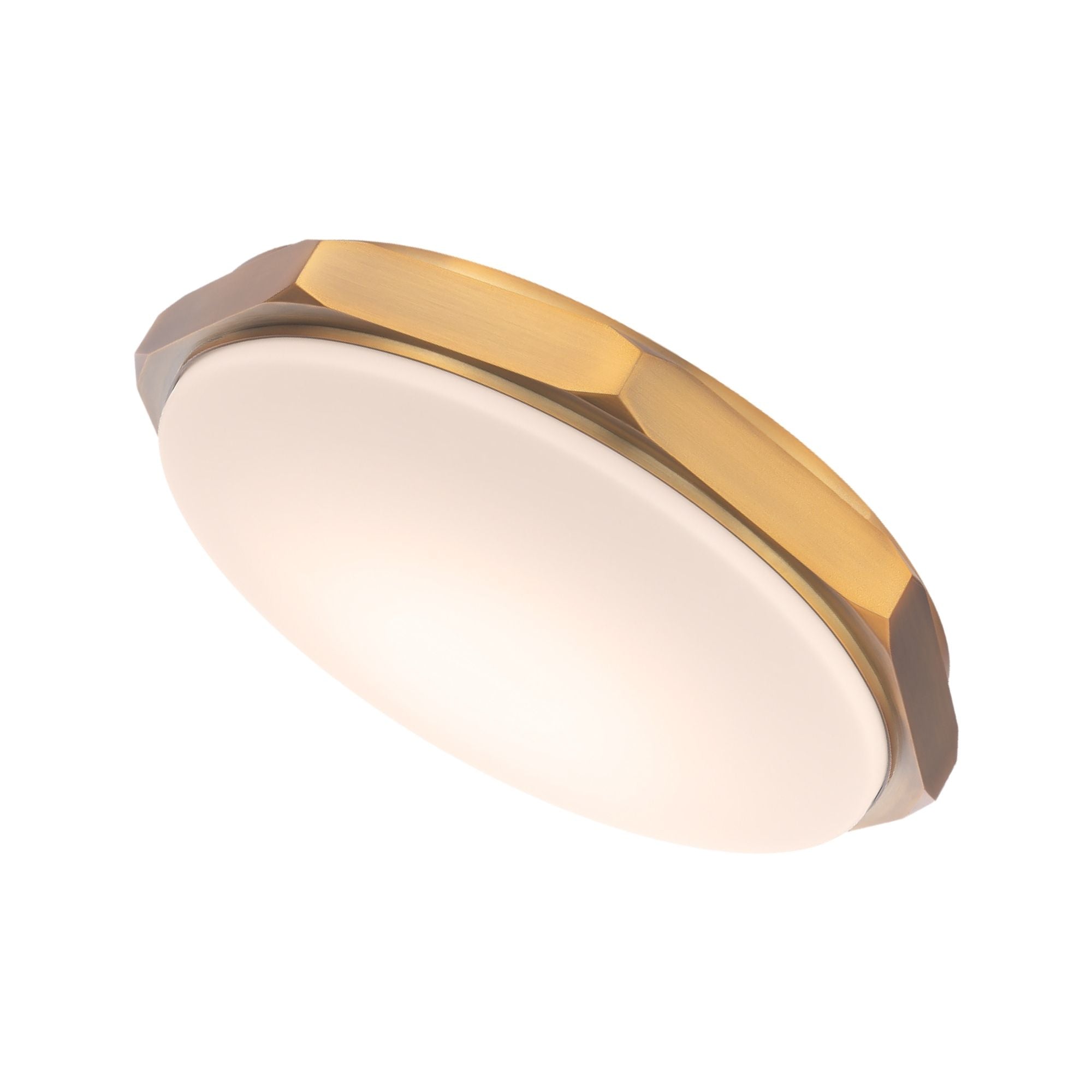 Grommet 13" LED Flush Mount, 3CCT, Aged Brass Finish