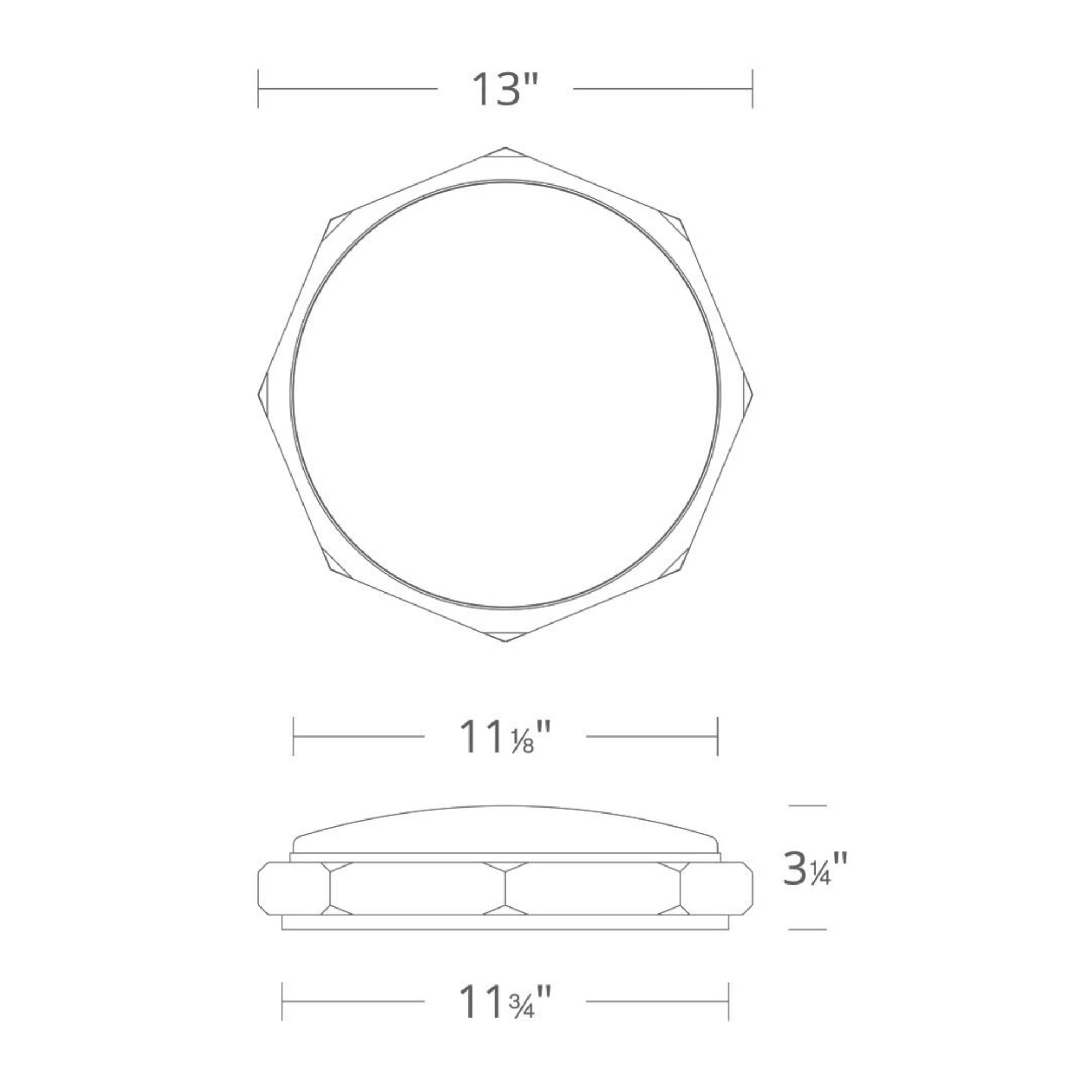 Grommet 13" LED Flush Mount, 3CCT, Brushed Nickel Finish