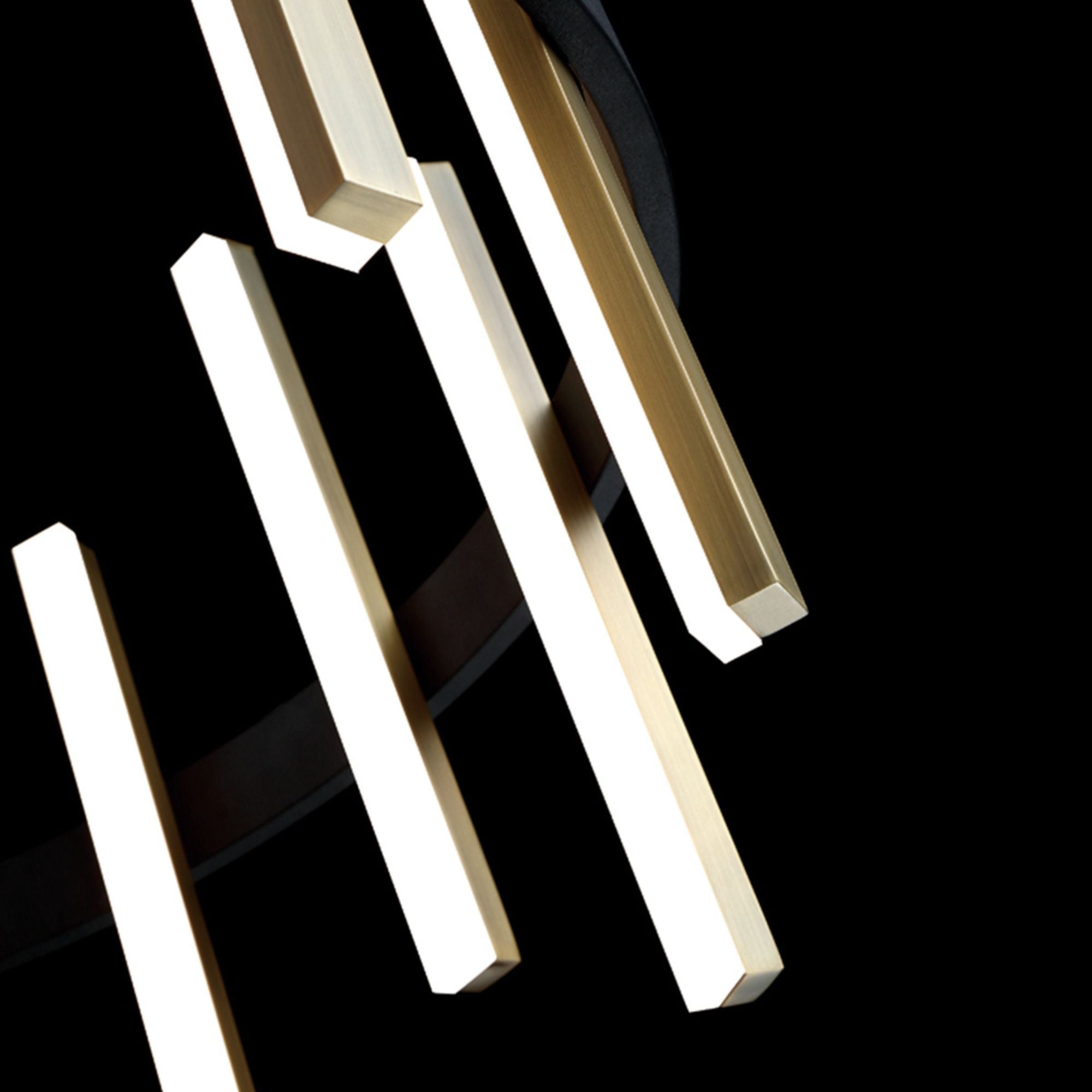 Harmonix 24" LED Chandelier, Black & Aged Brass Finish