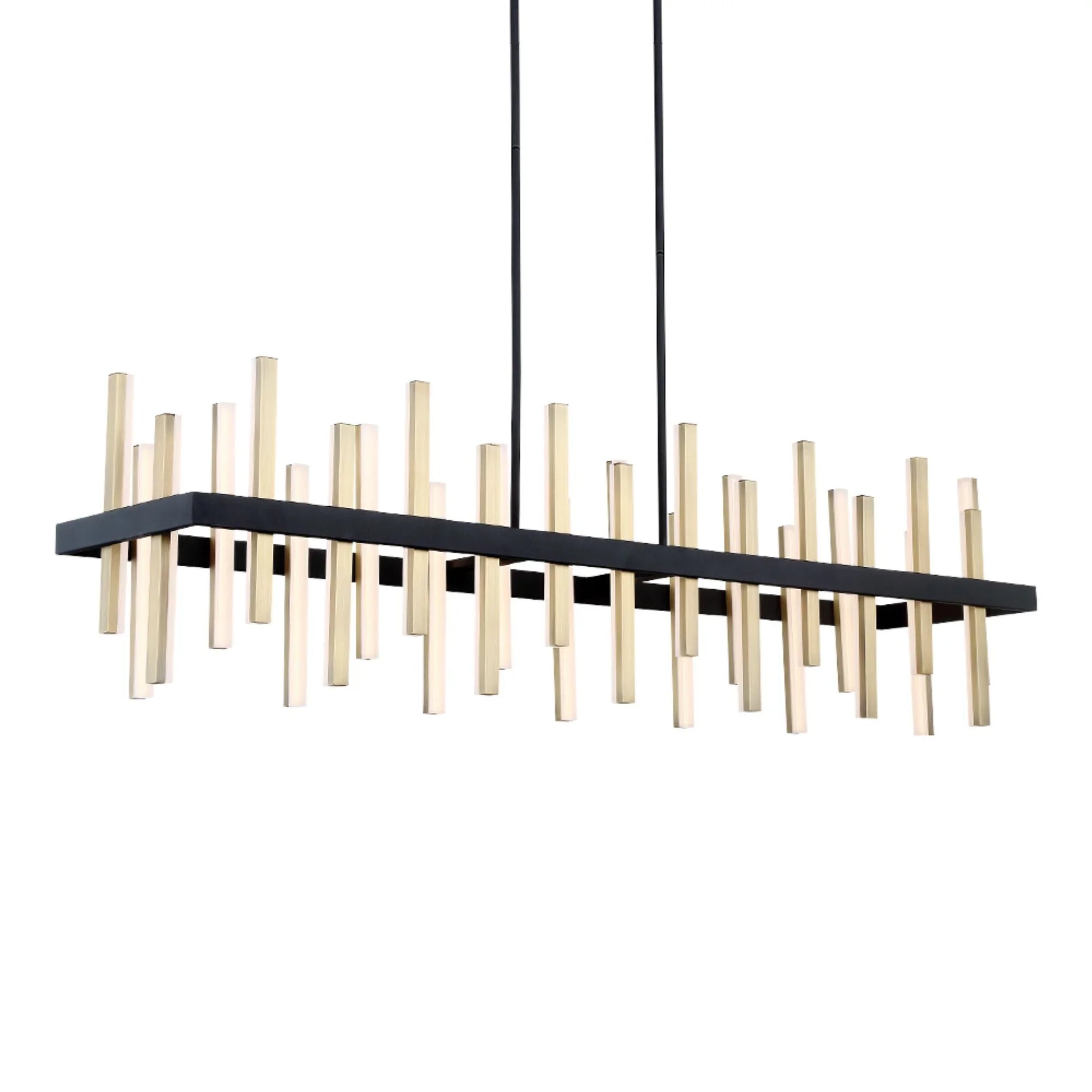 Modern Forms - Harmonix 56" LED Linear Pendant, Black & Aged Brass Finish | Bees Lighting