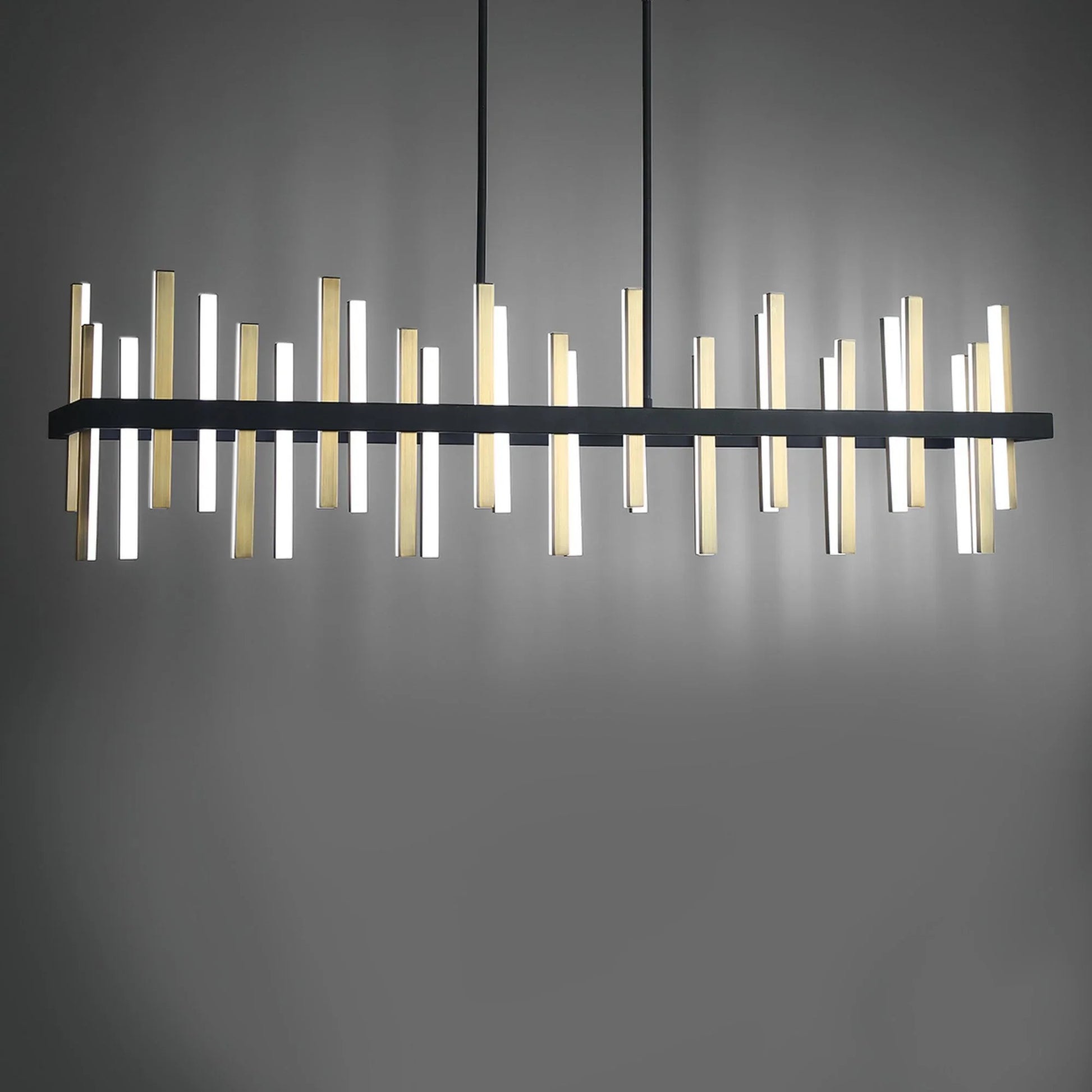 Modern Forms - Harmonix 56" LED Linear Pendant, Black & Aged Brass Finish | Bees Lighting