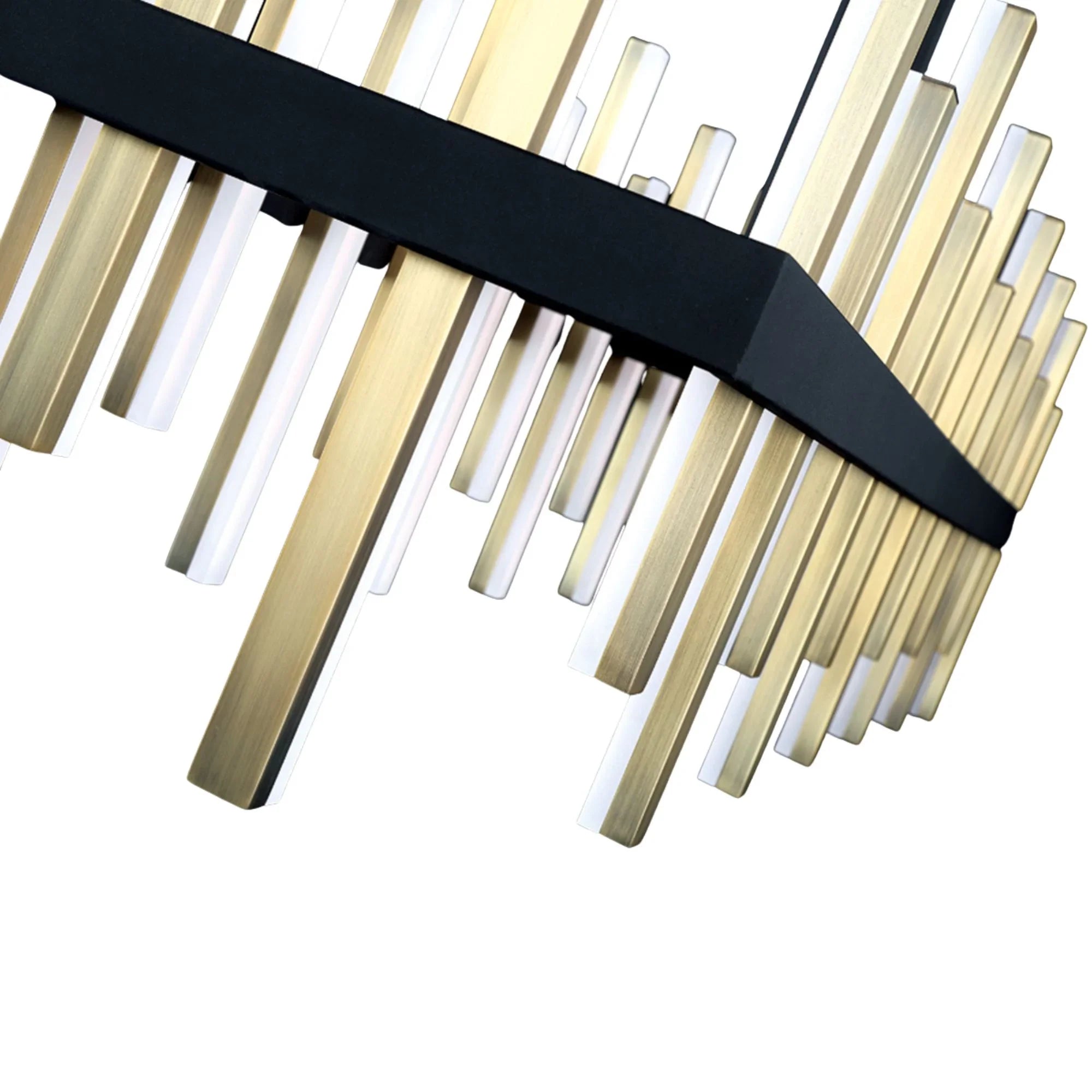 Modern Forms - Harmonix 56" LED Linear Pendant, Black & Aged Brass Finish | Bees Lighting