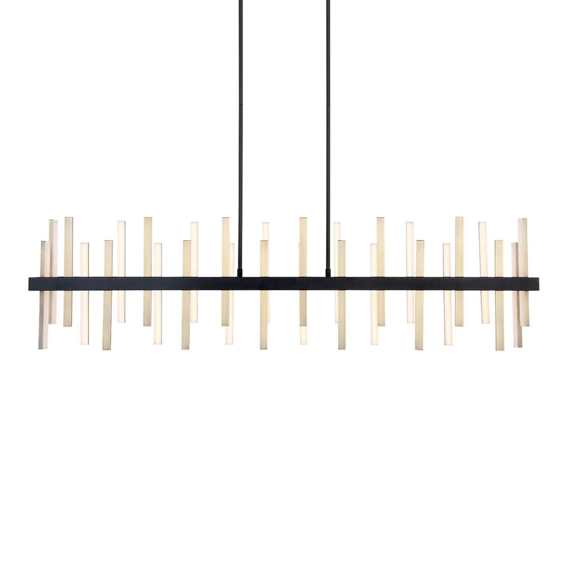 Modern Forms - Harmonix 56" LED Linear Pendant, Black & Aged Brass Finish | Bees Lighting