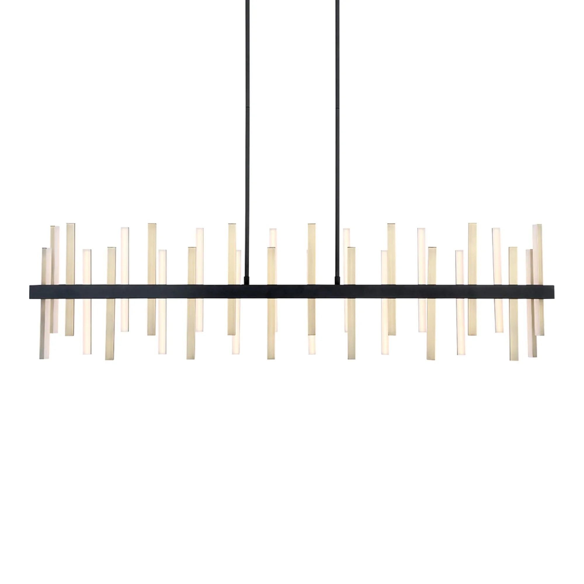 Modern Forms - Harmonix 56" LED Linear Pendant, Black & Aged Brass Finish | Bees Lighting