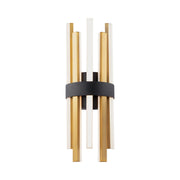 Harmonix 20" LED Wall Sconce, Black & Aged Brass Finish