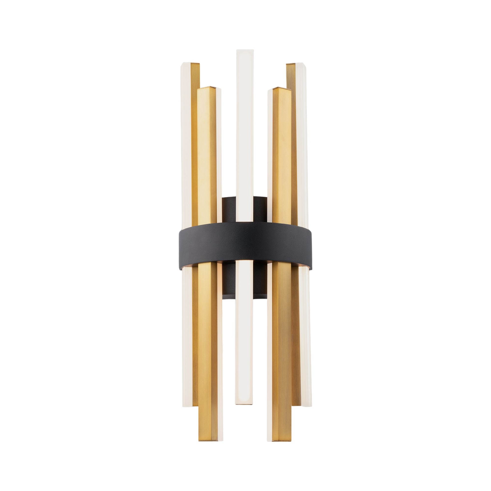 Harmonix 20" LED Wall Sconce, Black & Aged Brass Finish