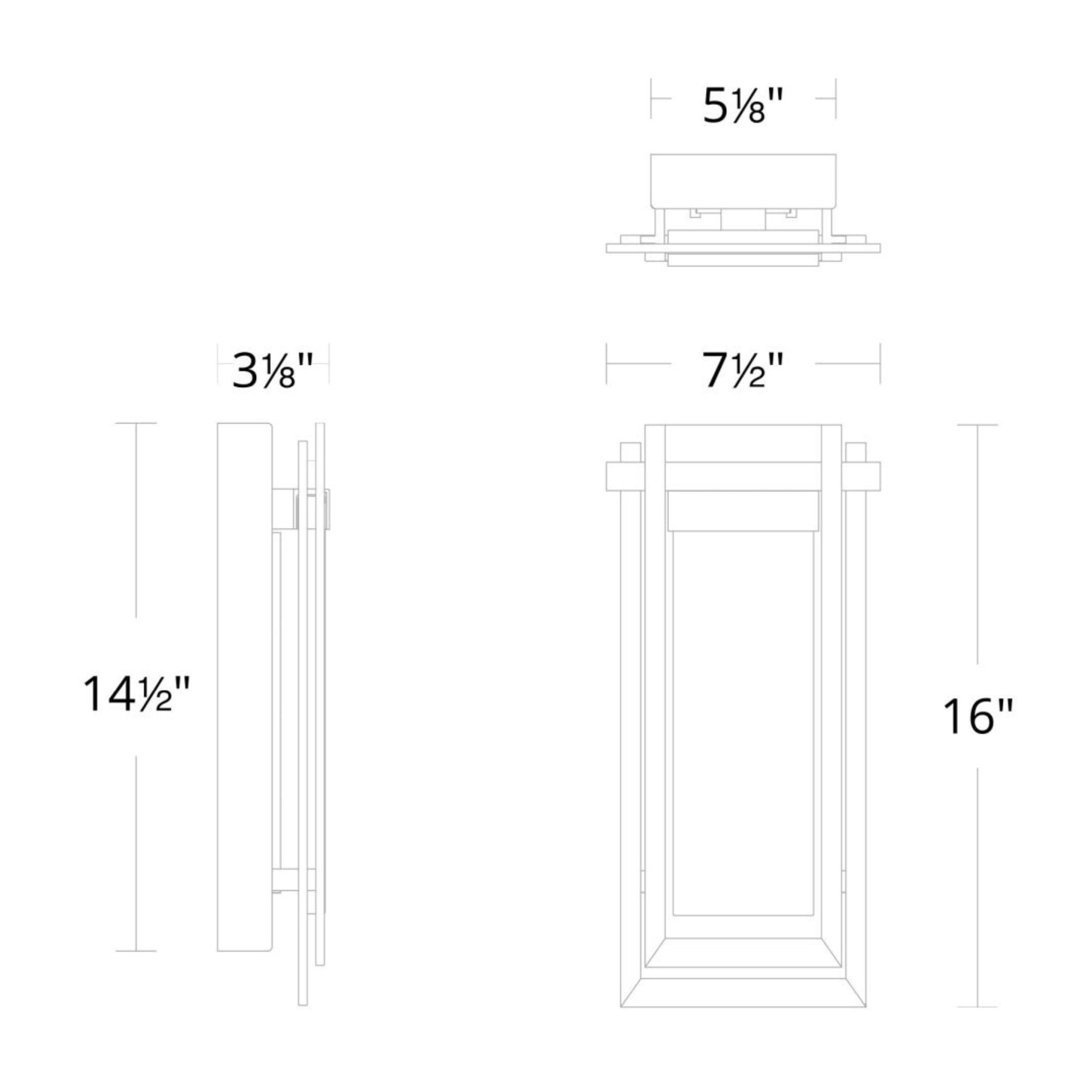 Haze 16" LED Outdoor Wall Sconce, Black Finish