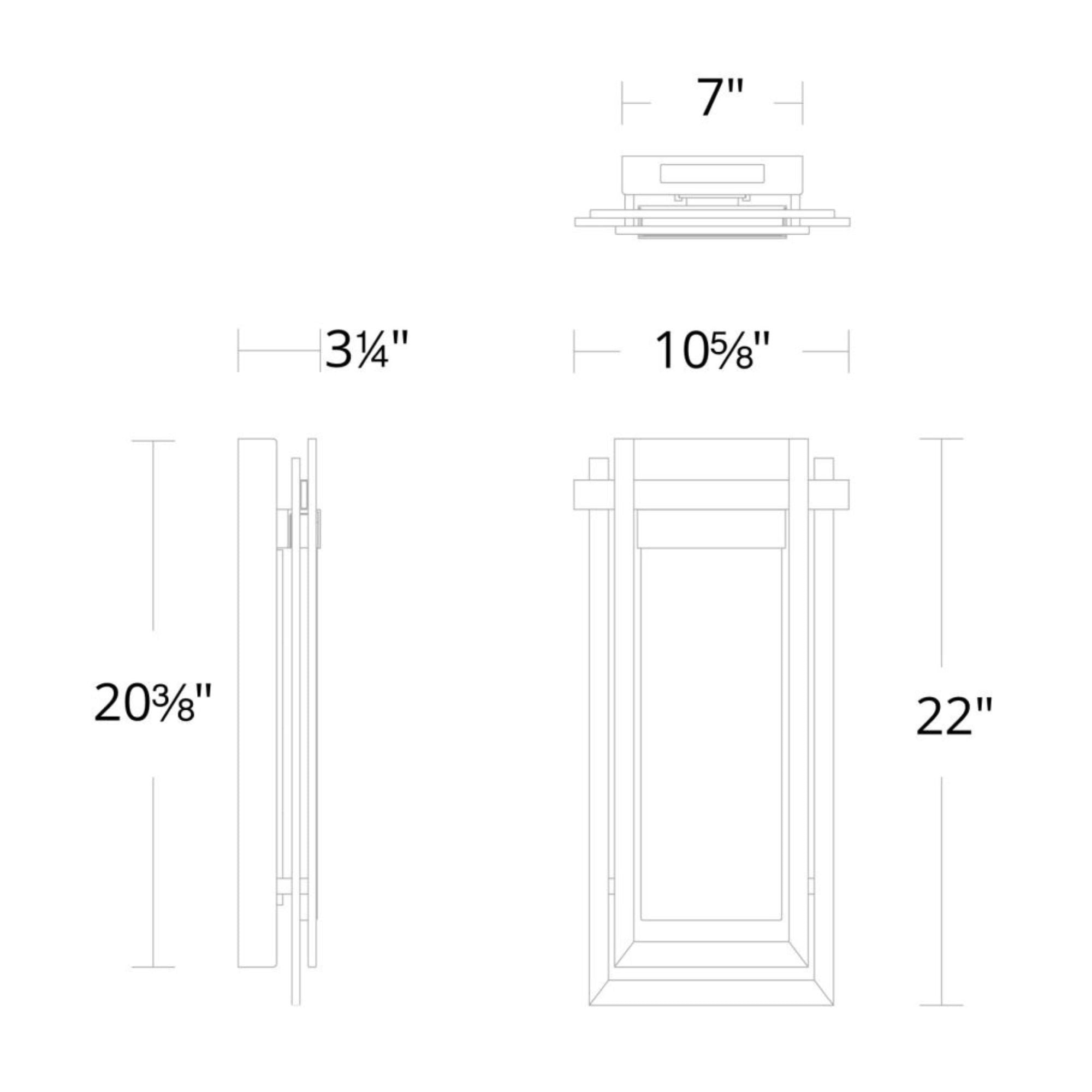 Haze 22" LED Outdoor Wall Sconce, Black Finish