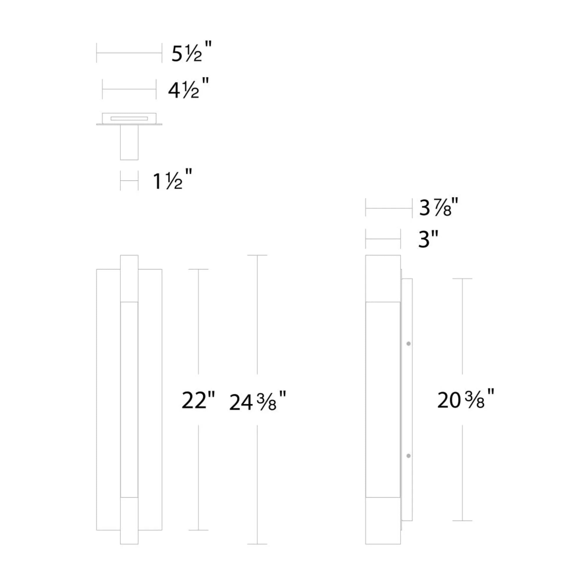 Modern Forms - Heliograph 24" LED Outdoor Wall Sconce, Black Finish | Bees Lighting