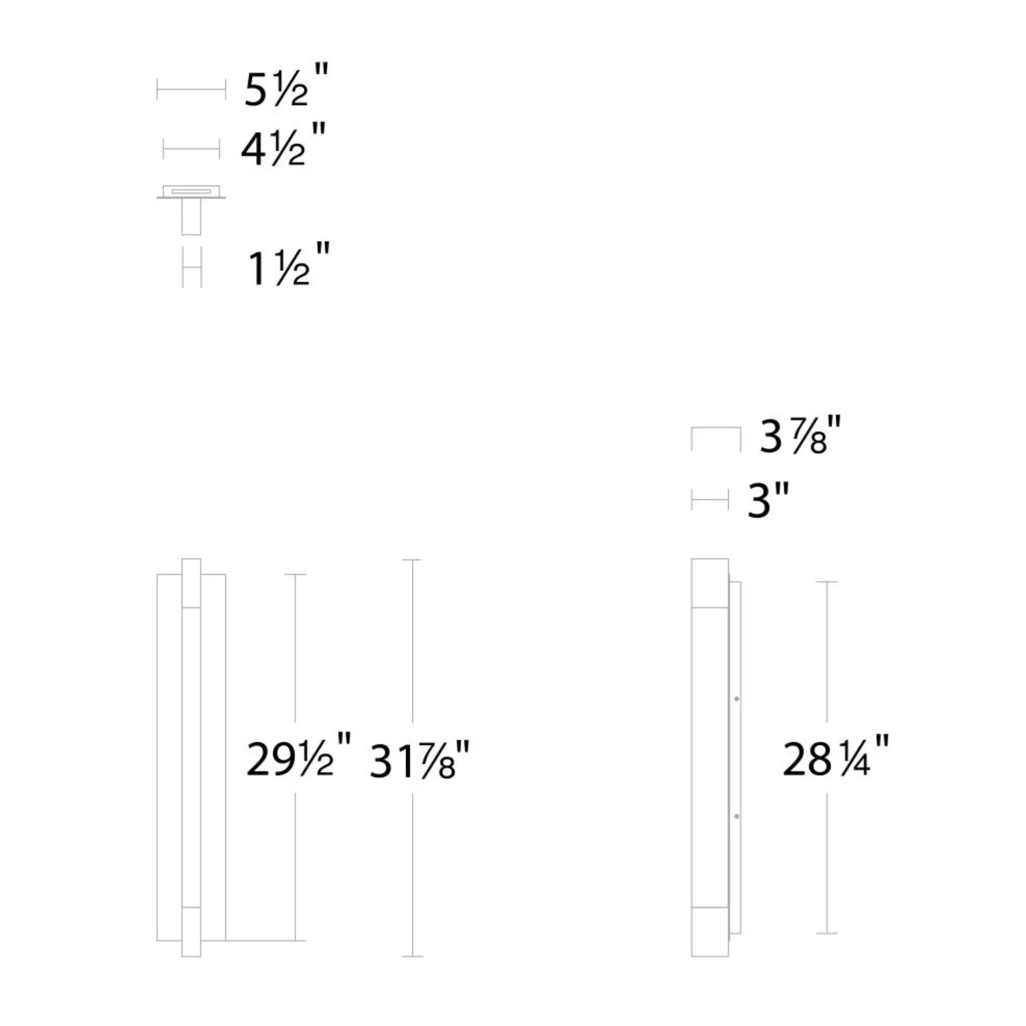 Heliograph 32" LED Outdoor Wall Sconce, Black Finish