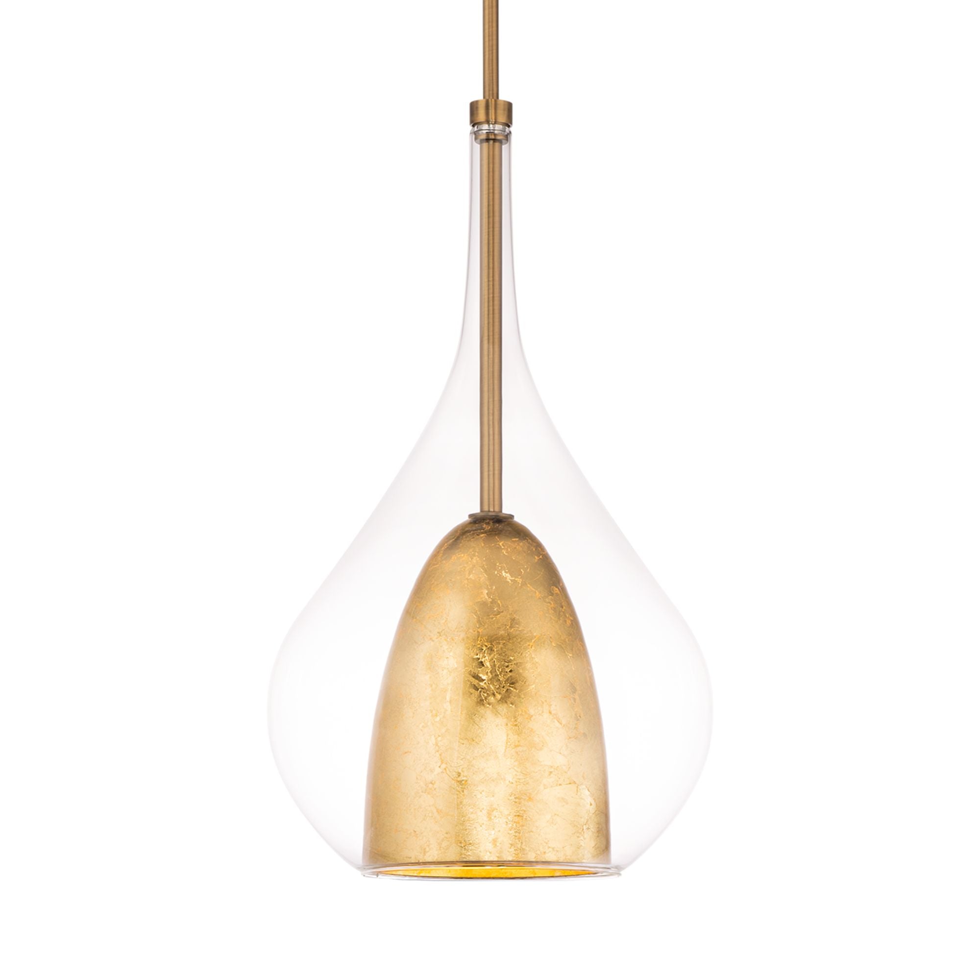 Helios 18" LED Mini Pendant, Gold Leaf/Aged Brass Finish
