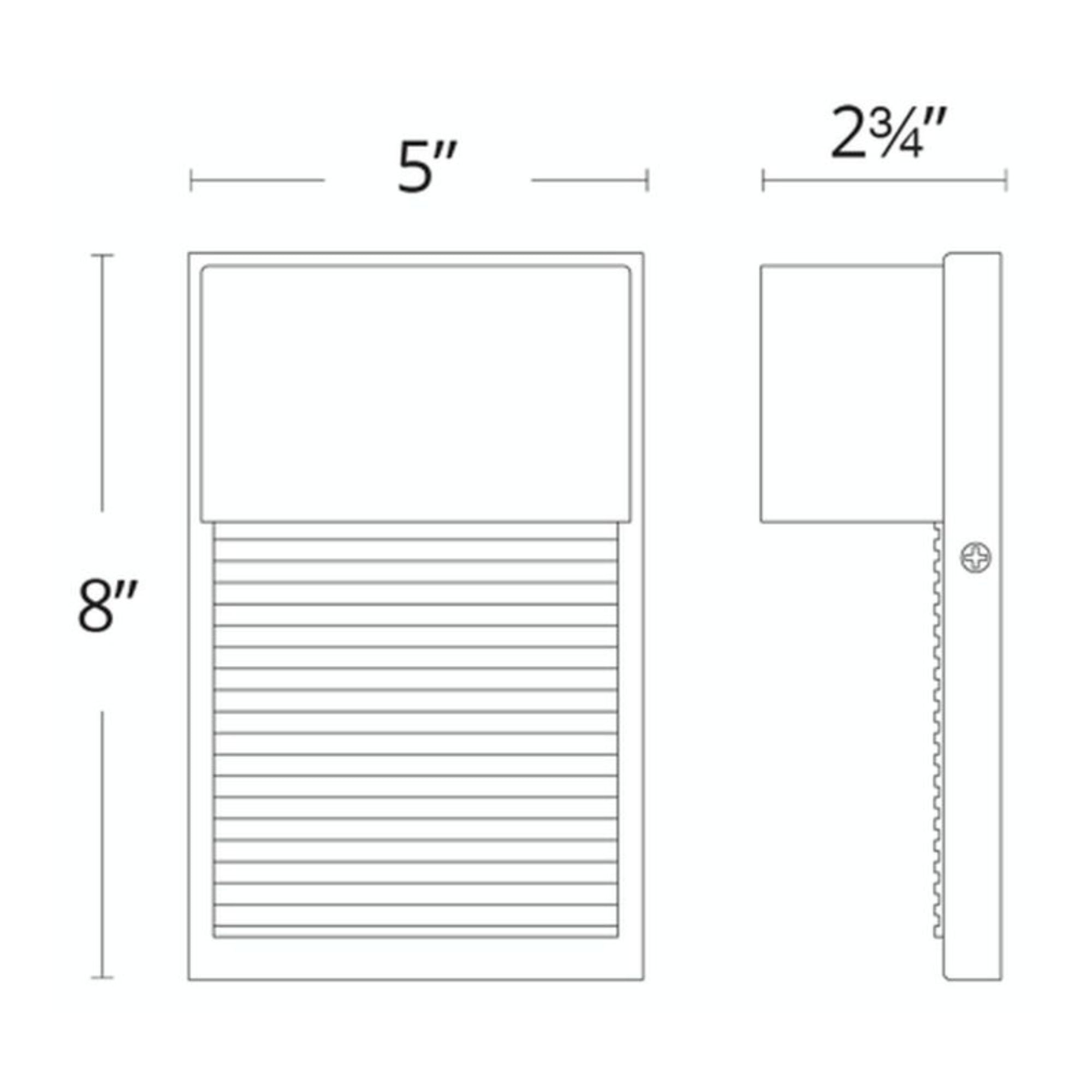 Hiline 8" LED Outdoor Wall Sconce, Black Finish