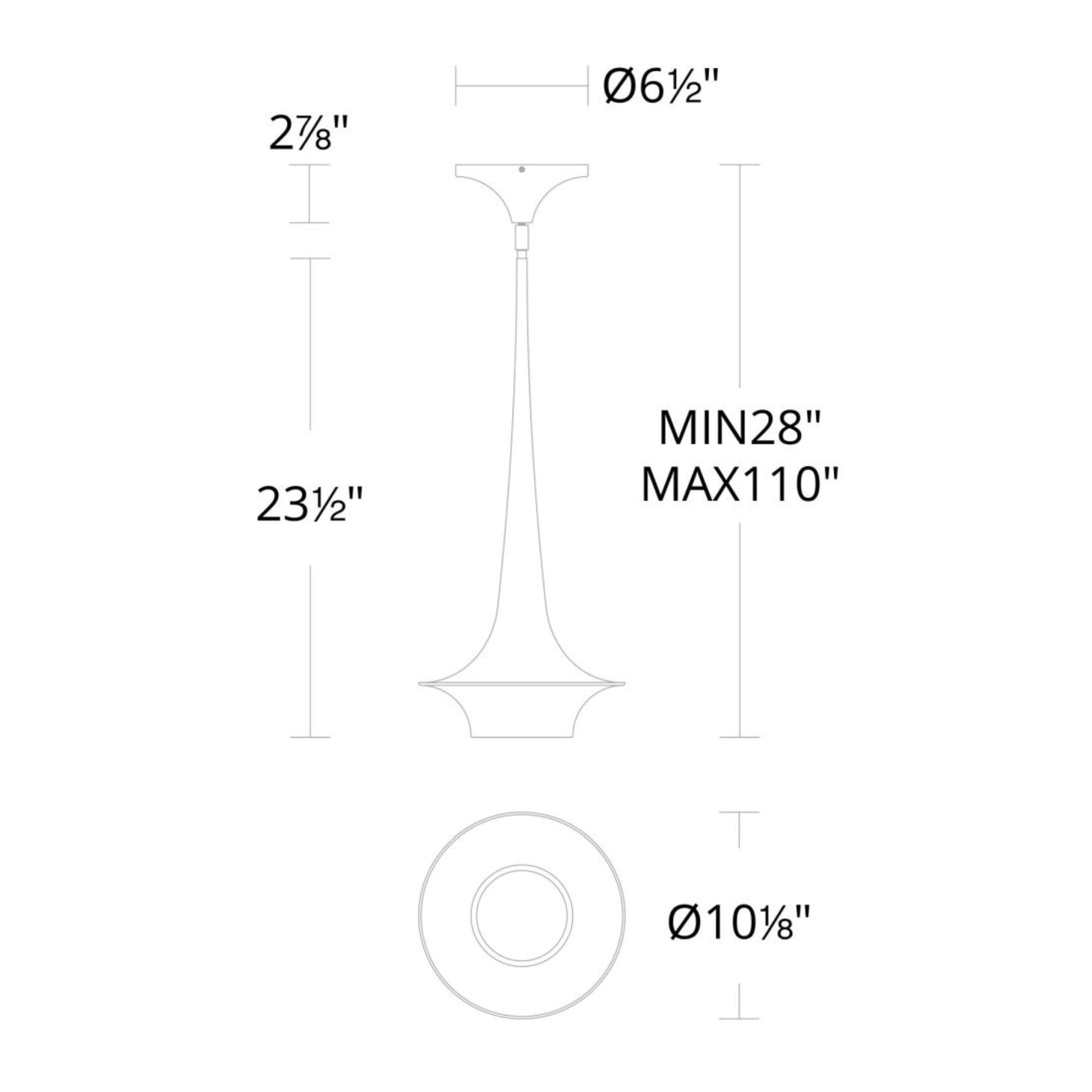 Hugo 24" LED Mini Pendant, Brushed Nickel Finish - Bees Lighting