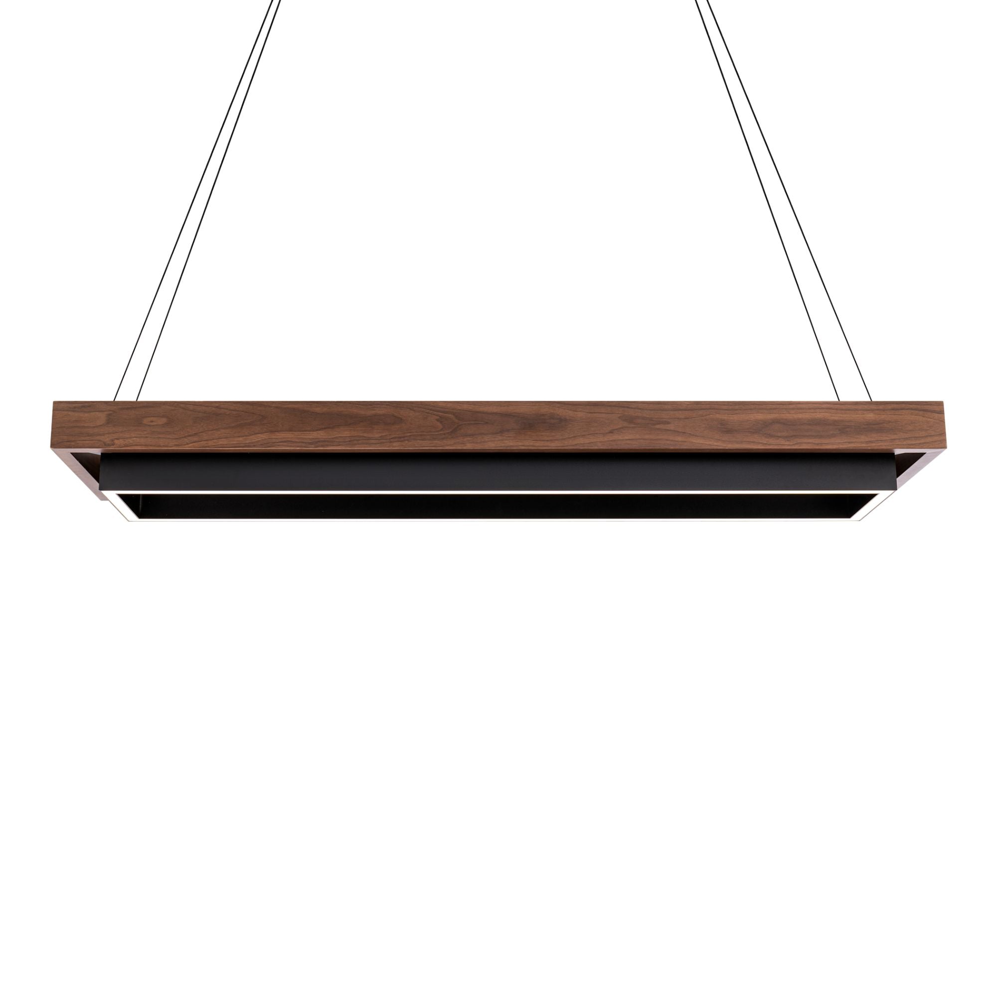 Hustler 54" LED Linear Pendant, Black/Dark Walnut Finish
