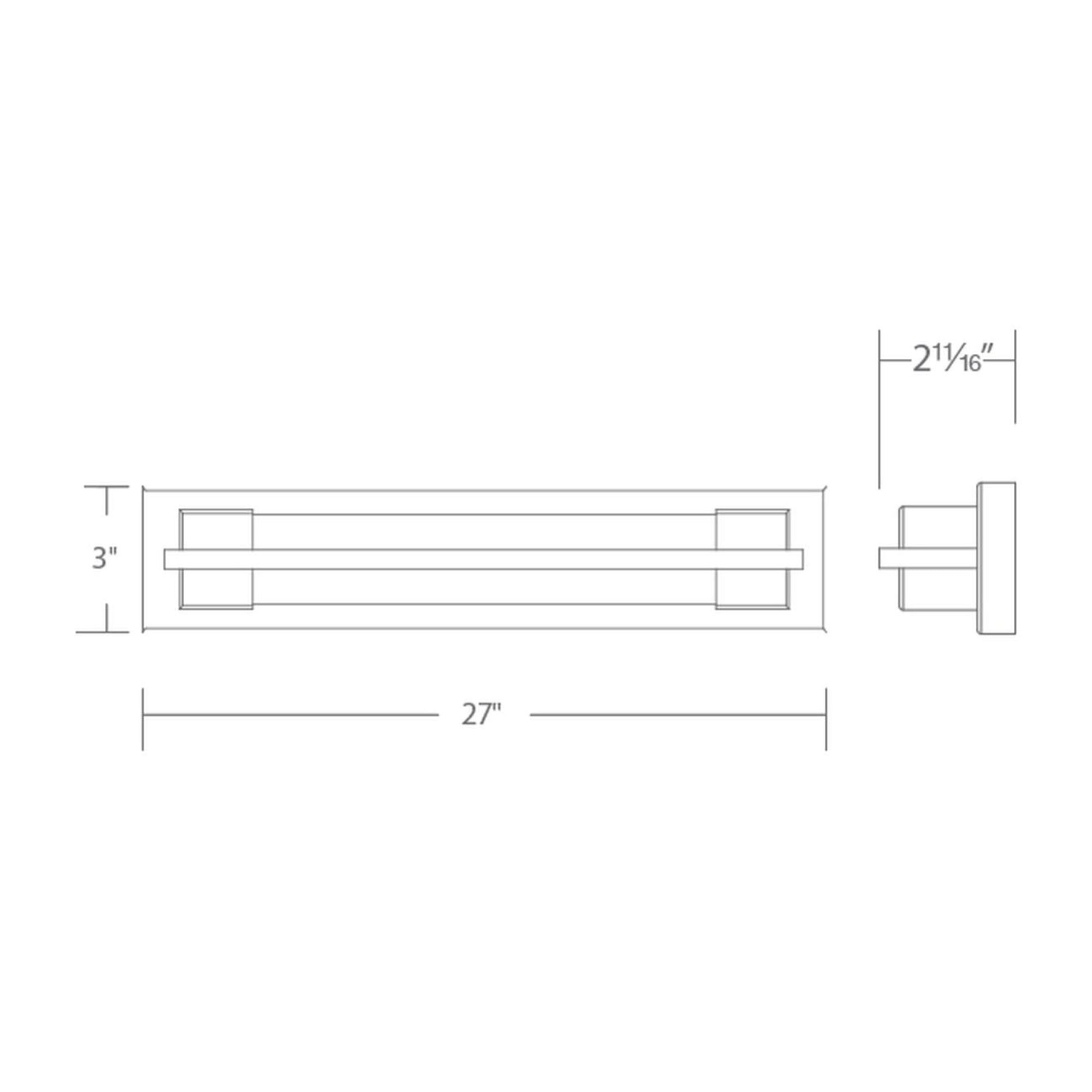Ice 27" LED Bath & Vanity Light, Chrome Finish