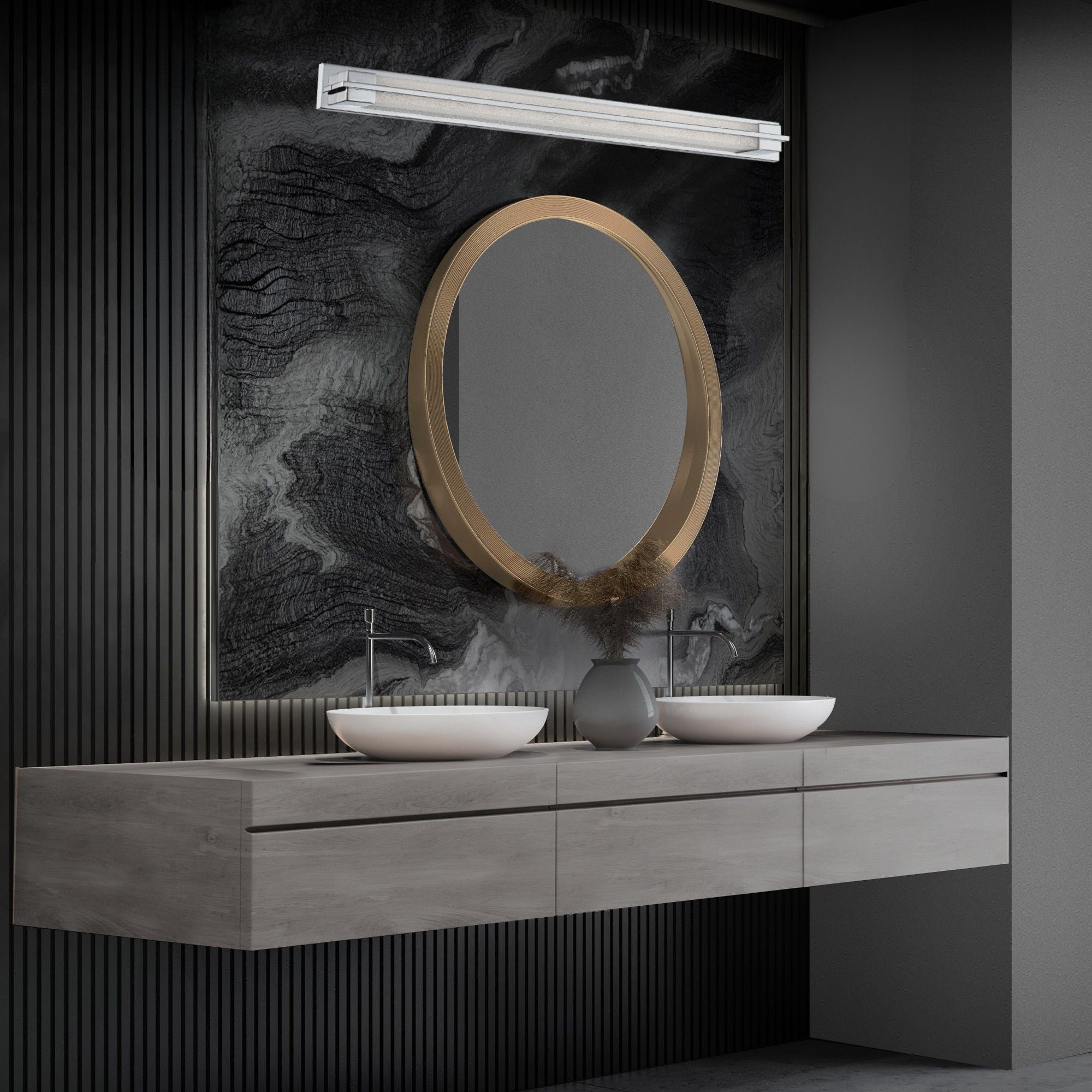 Ice 37" LED Bath & Vanity Light, Chrome Finish