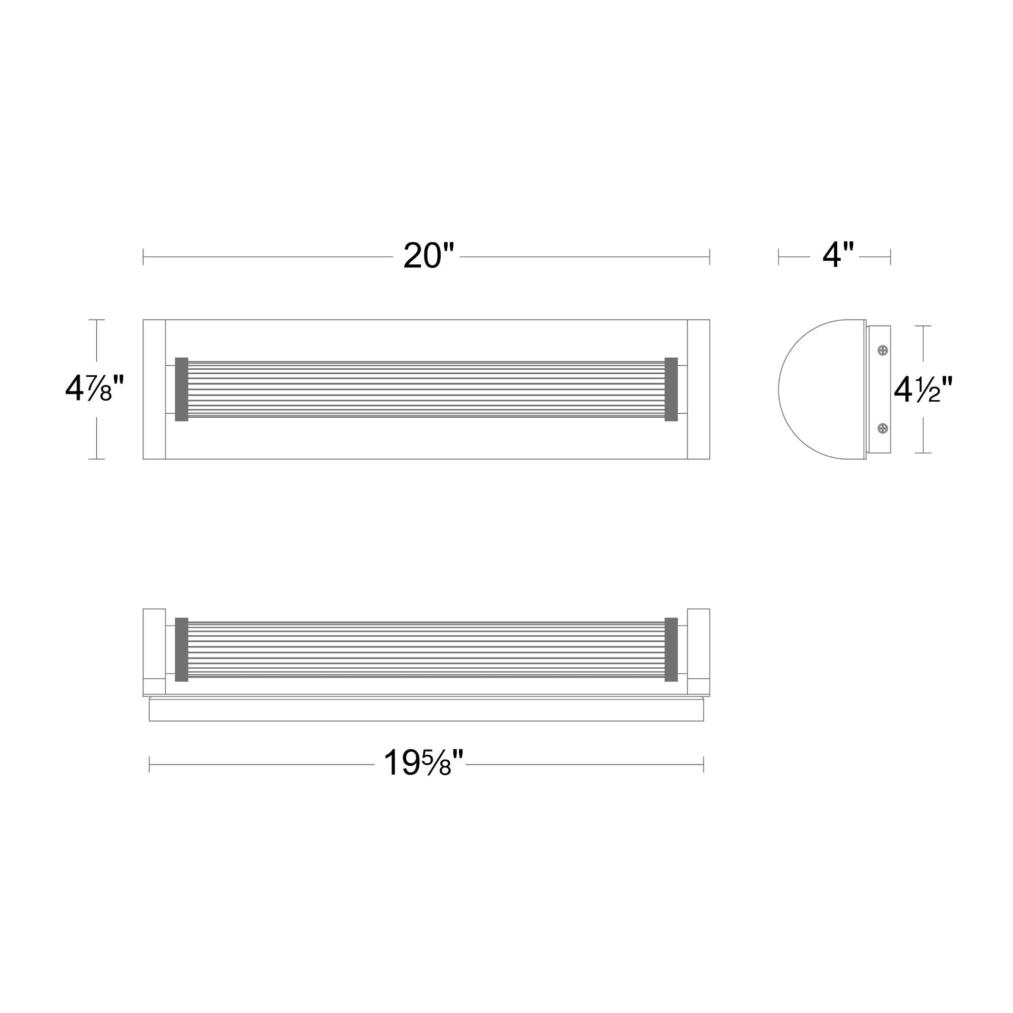 Modern Forms Iconix 20" LED Bath Vanity, 4CCT, Aged Brass Finish