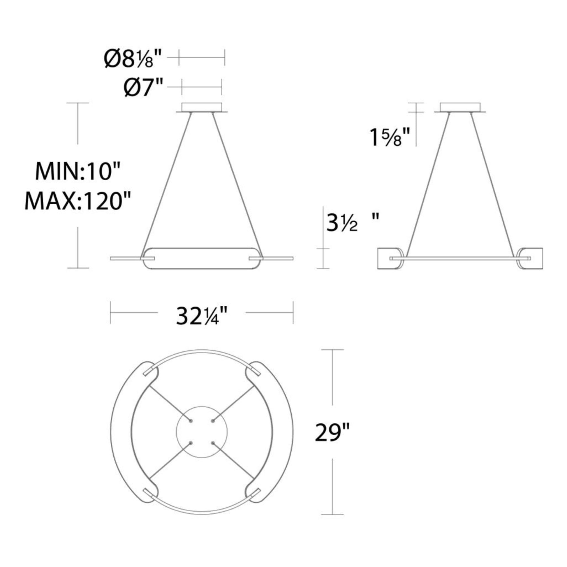 Ilios 32" LED Pendant, Black Finish - Bees Lighting