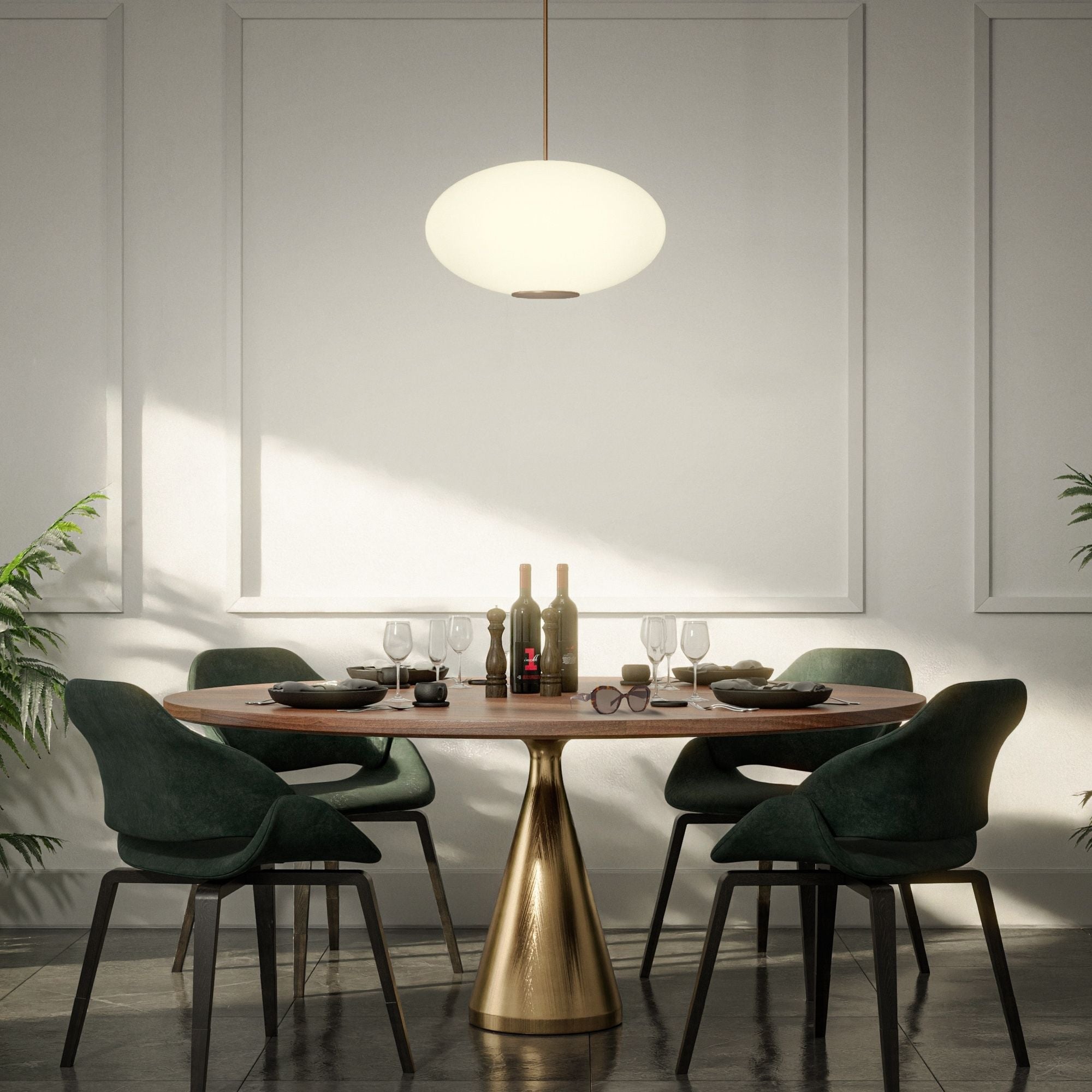 Illusion 22 in. LED Pendant Light 3000K Brass finish