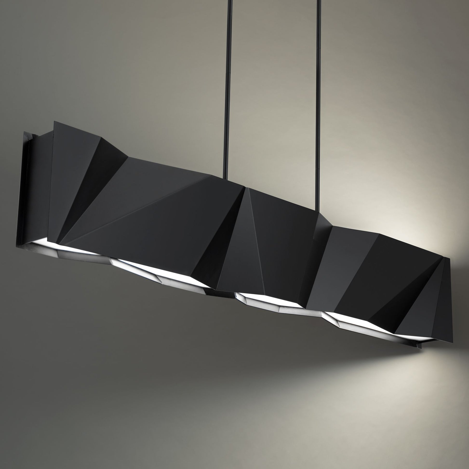 Intrasection 56" LED Linear Pendant, Black Finish - Bees Lighting