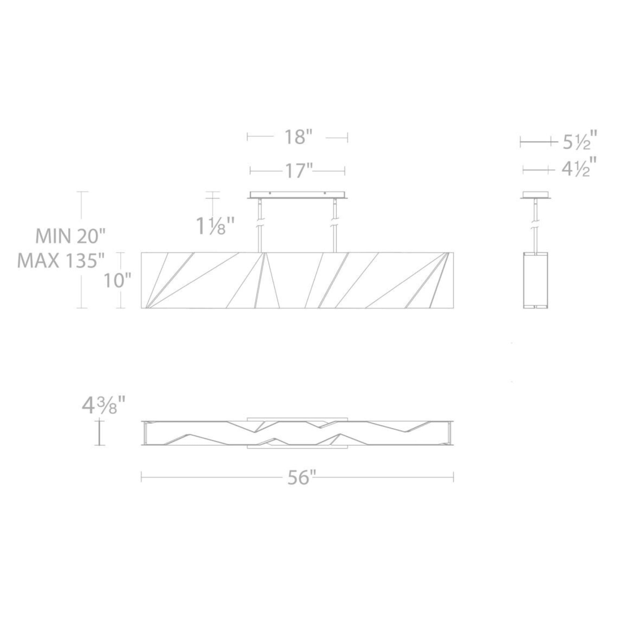 Intrasection 56" LED Linear Pendant, Black Finish - Bees Lighting