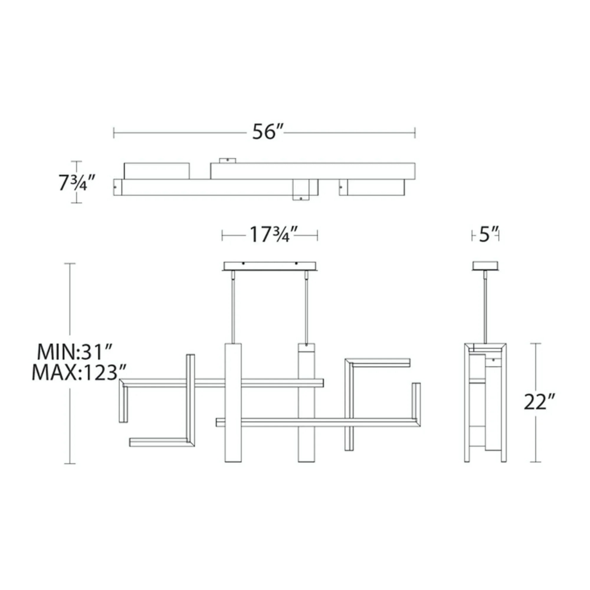 Modern Forms - Jackal 56" LED Linear Pendant, Aged Brass Finish | Bees Lighting