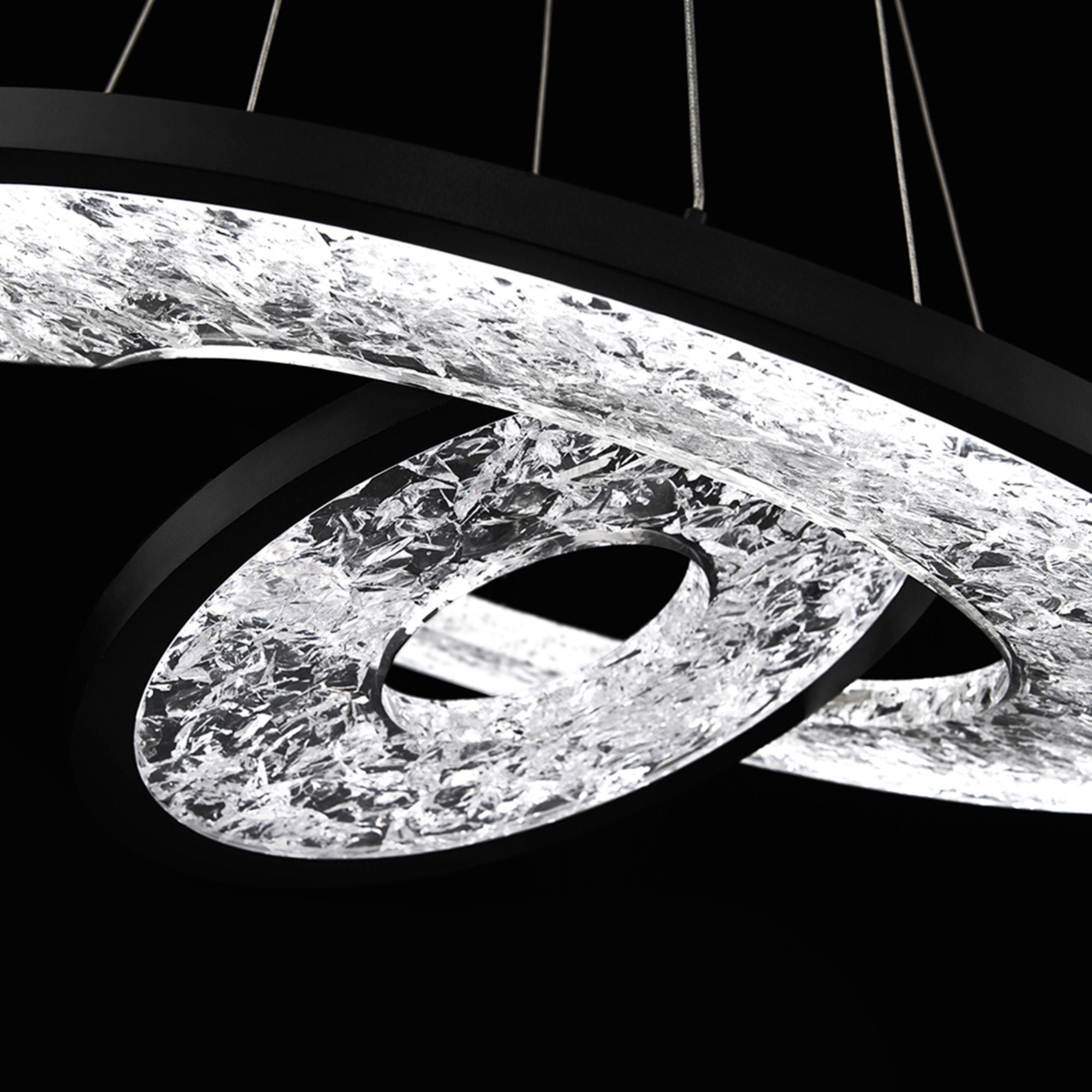 Jupiter 27" LED Chandelier, Black Finish