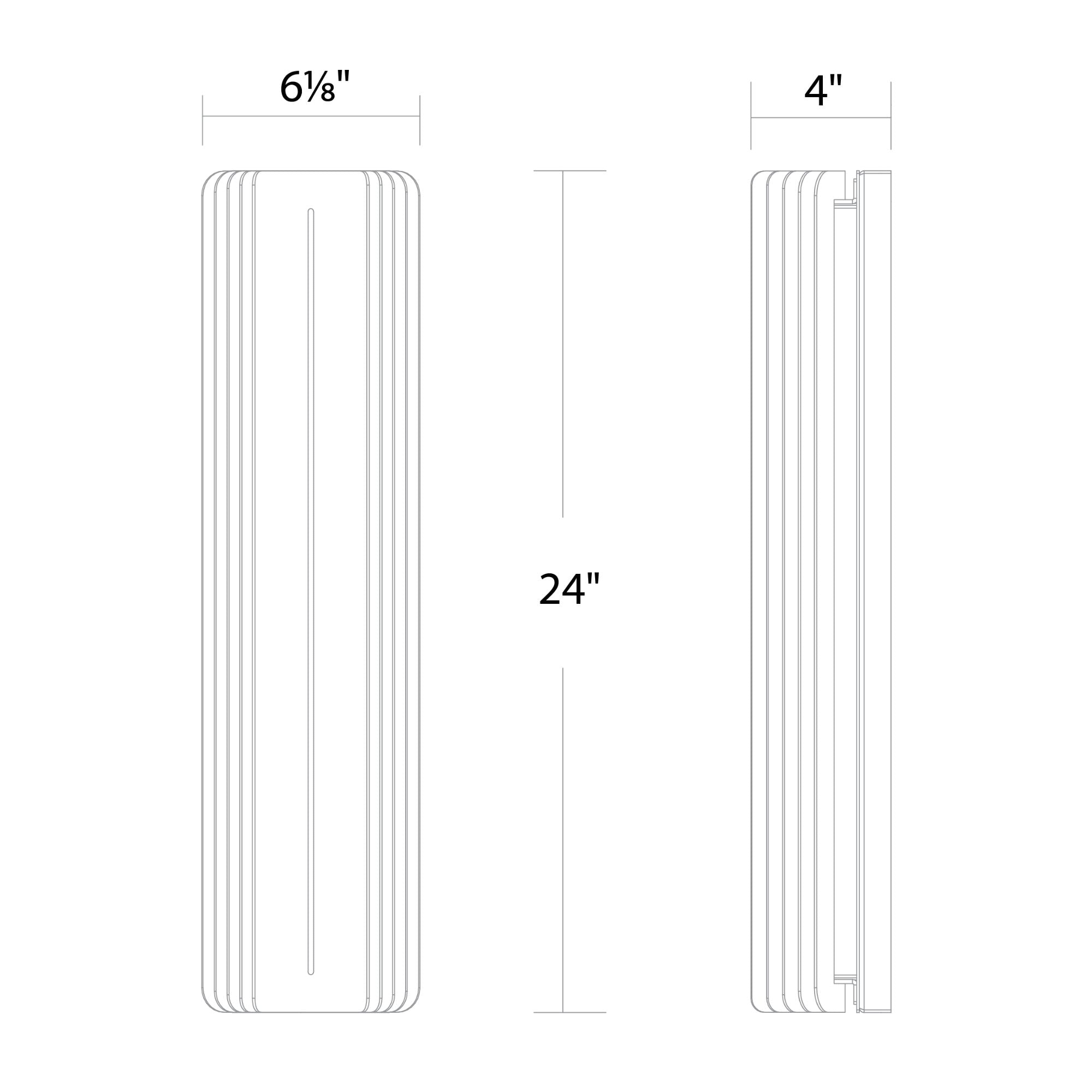 Kane 24" LED Outdoor Wall Sconce, Black Finish