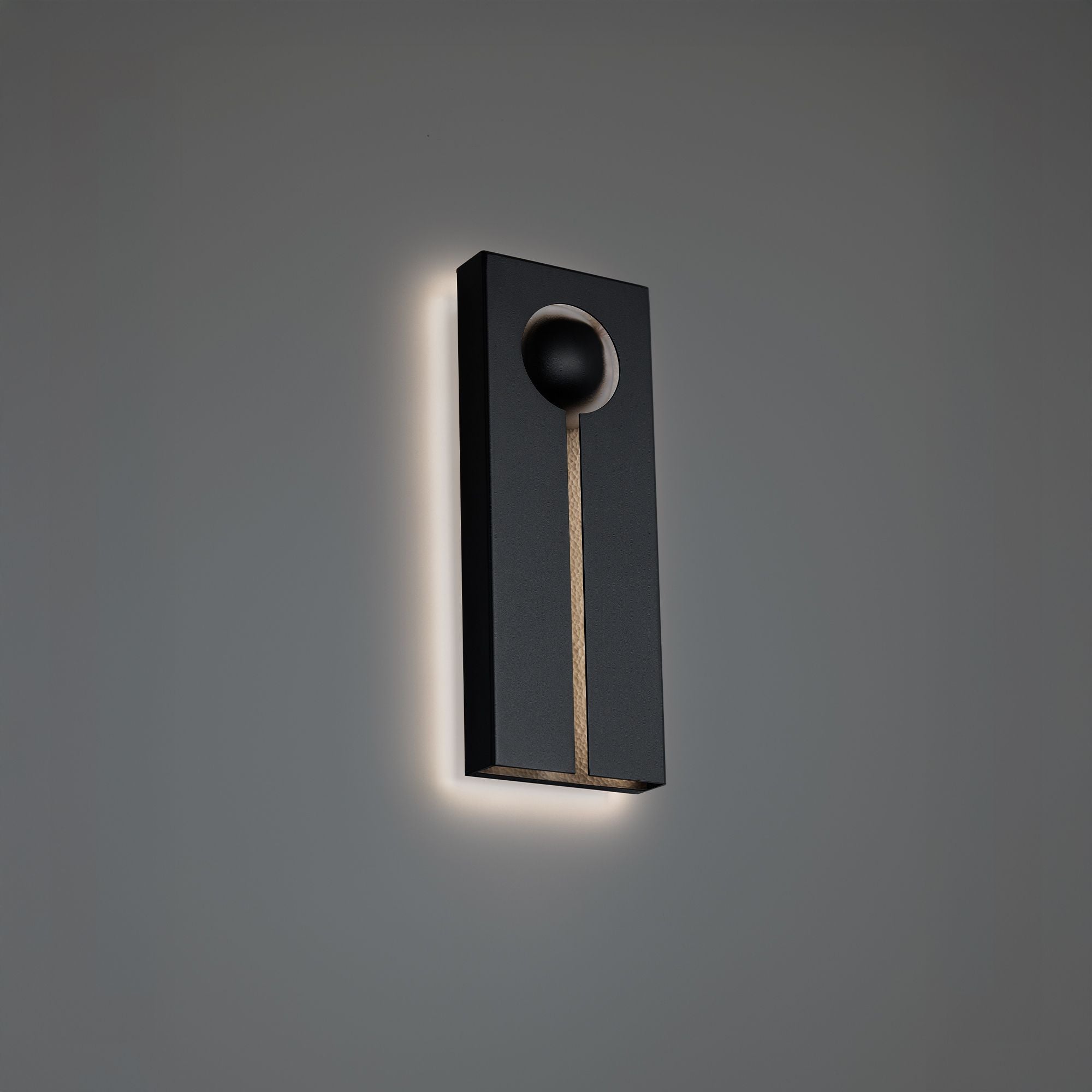 Keyhole 16" LED Outdoor Wall Sconce, Black/ Brushed Nickel Finish