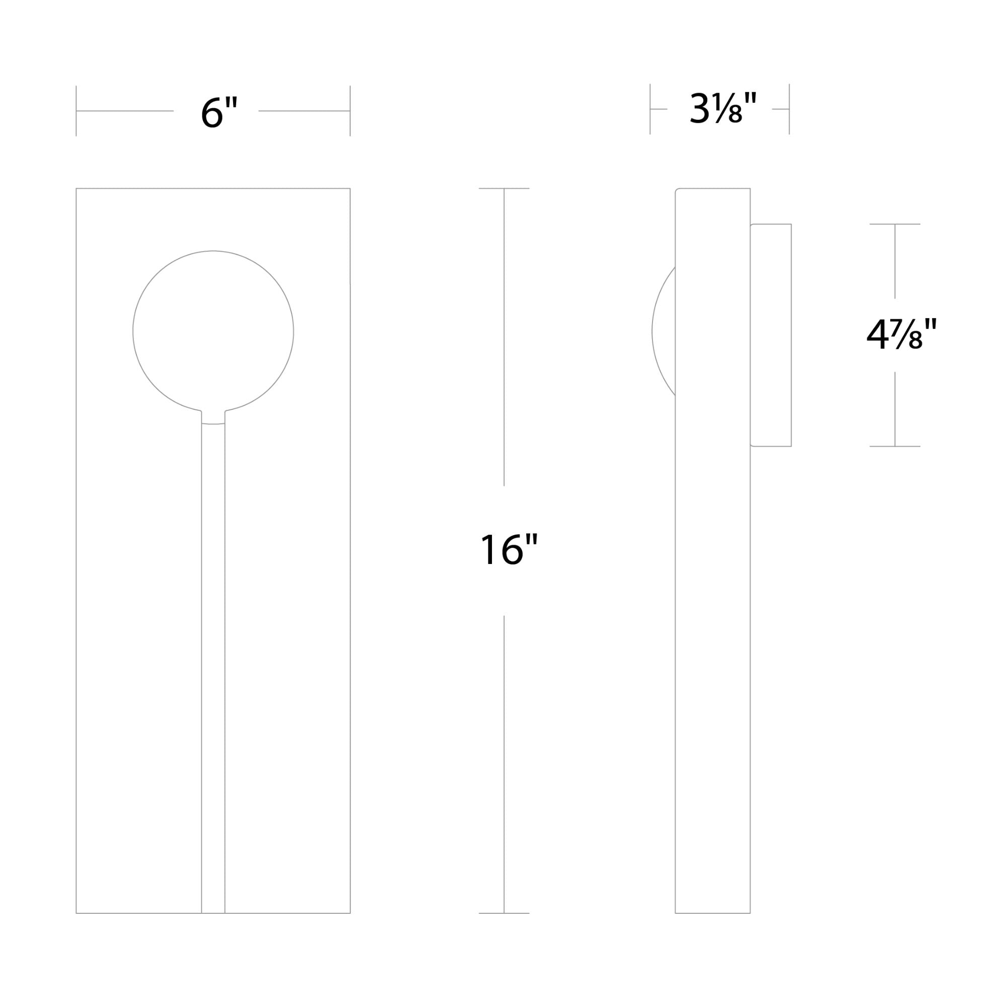 Keyhole 16" LED Outdoor Wall Sconce, Black/ Brushed Nickel Finish