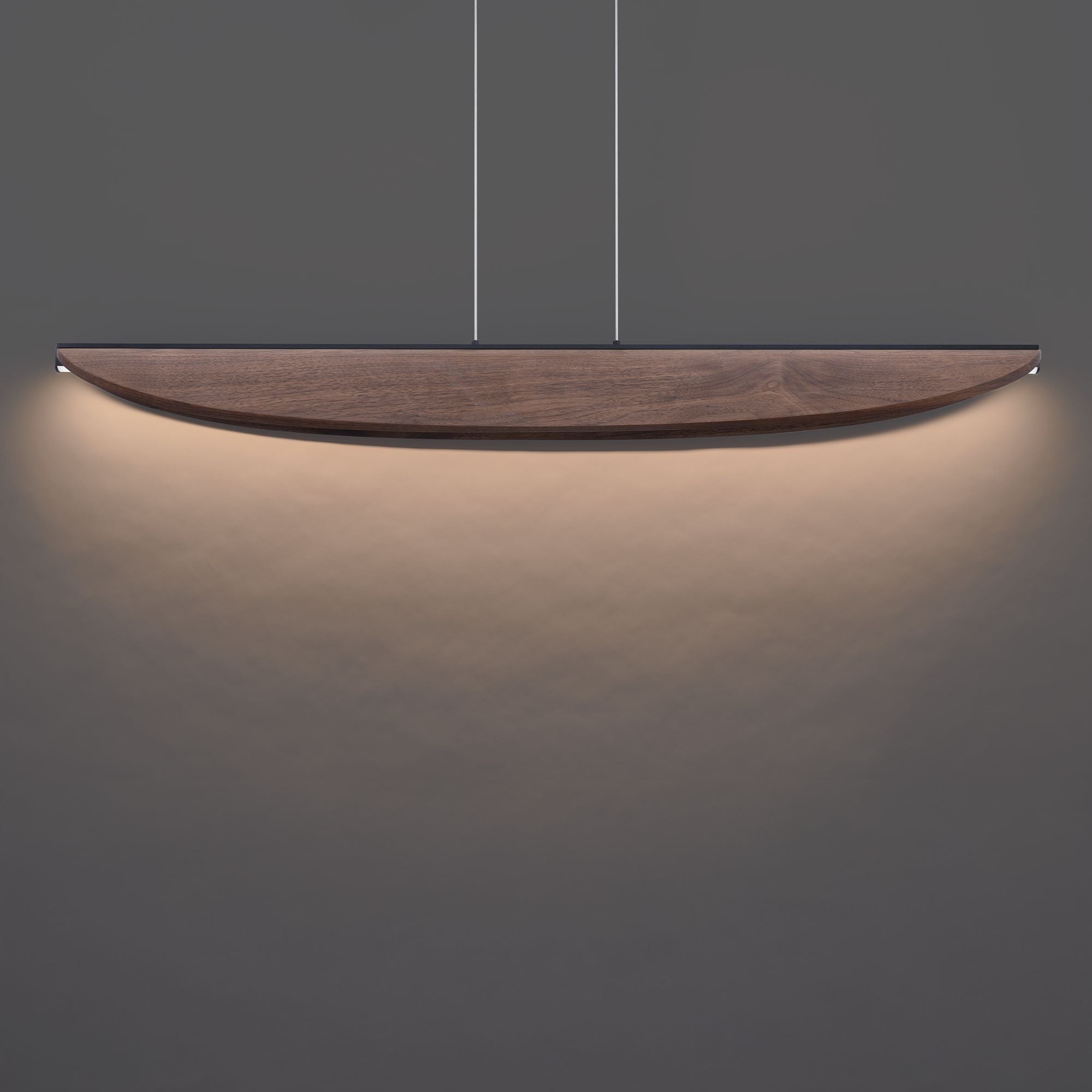Kiefer 48" LED Linear Pendant, Black/Dark Walnut Finish