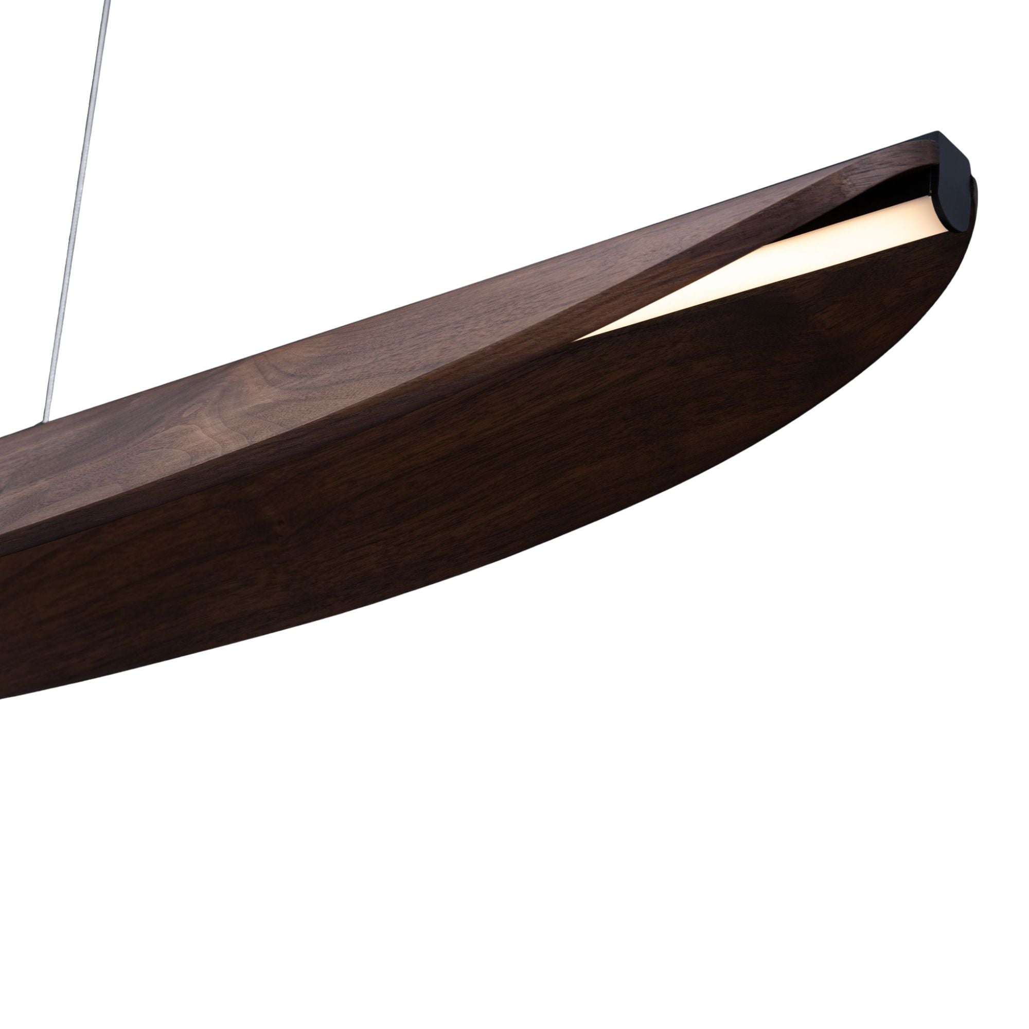 Kiefer 48" LED Linear Pendant, Black/Dark Walnut Finish