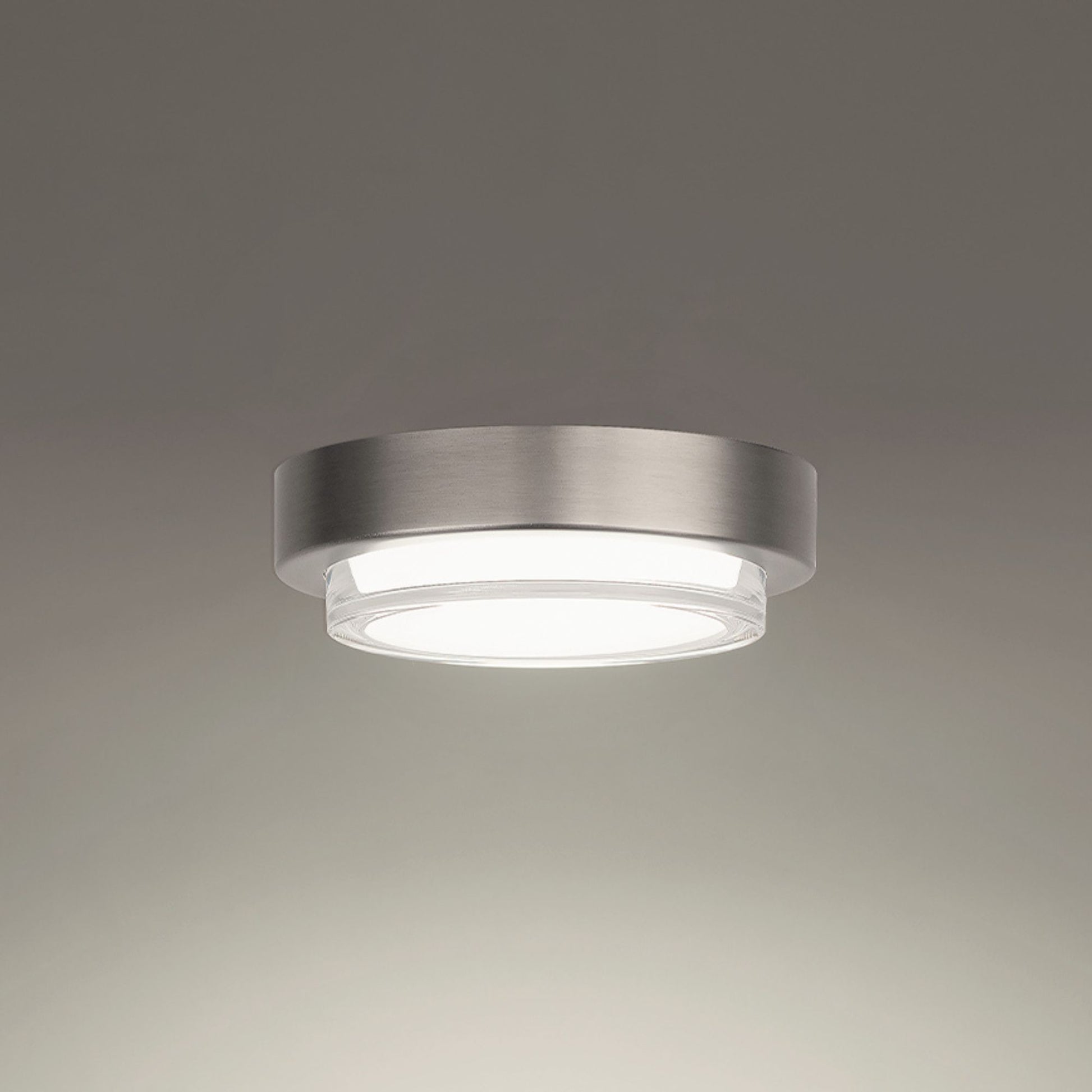 Kind 8" LED Flush Mount, 3CCT, Brushed Nickel Finish - Bees Lighting