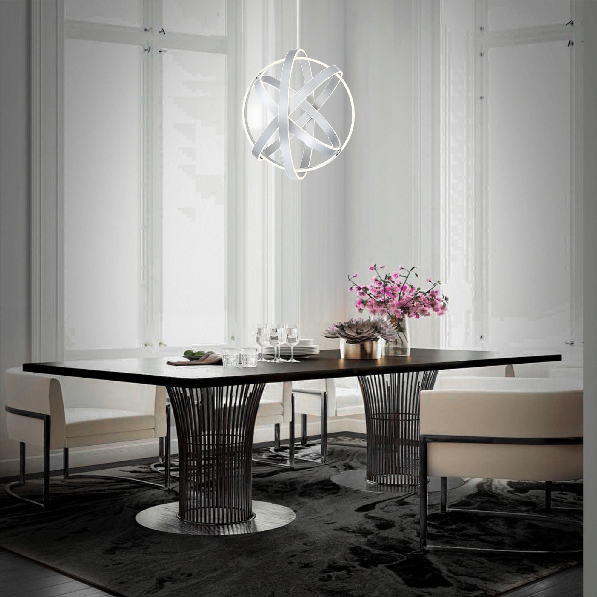 Kinetic 18" LED Chandelier, Titanium Finish