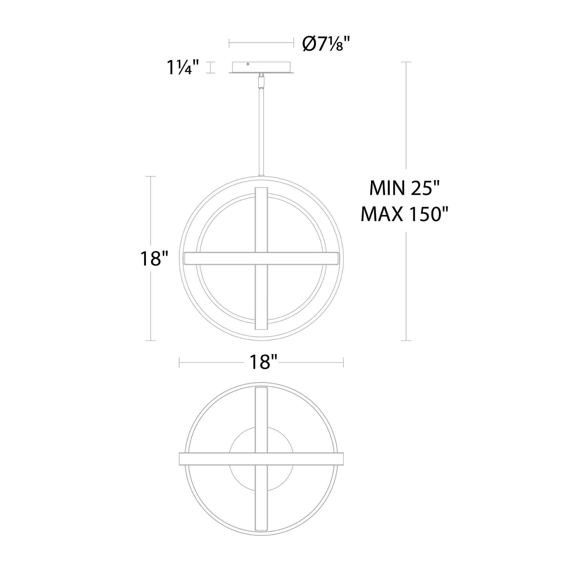 Kinetic 18" LED Chandelier, Titanium Finish