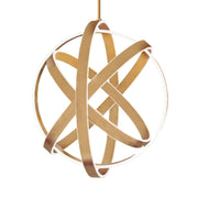 Kinetic 28" LED Chandelier, Aged Brass Finish