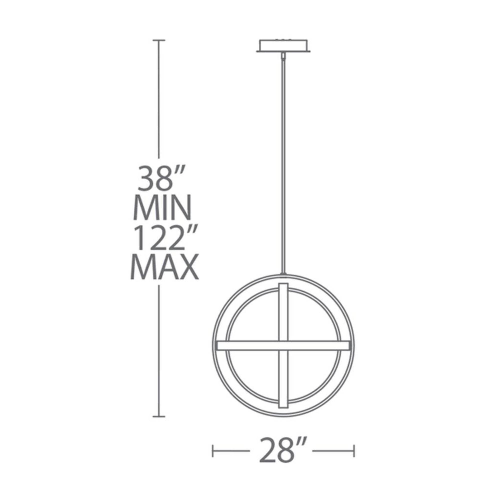 Kinetic 28" LED Chandelier, Black Finish