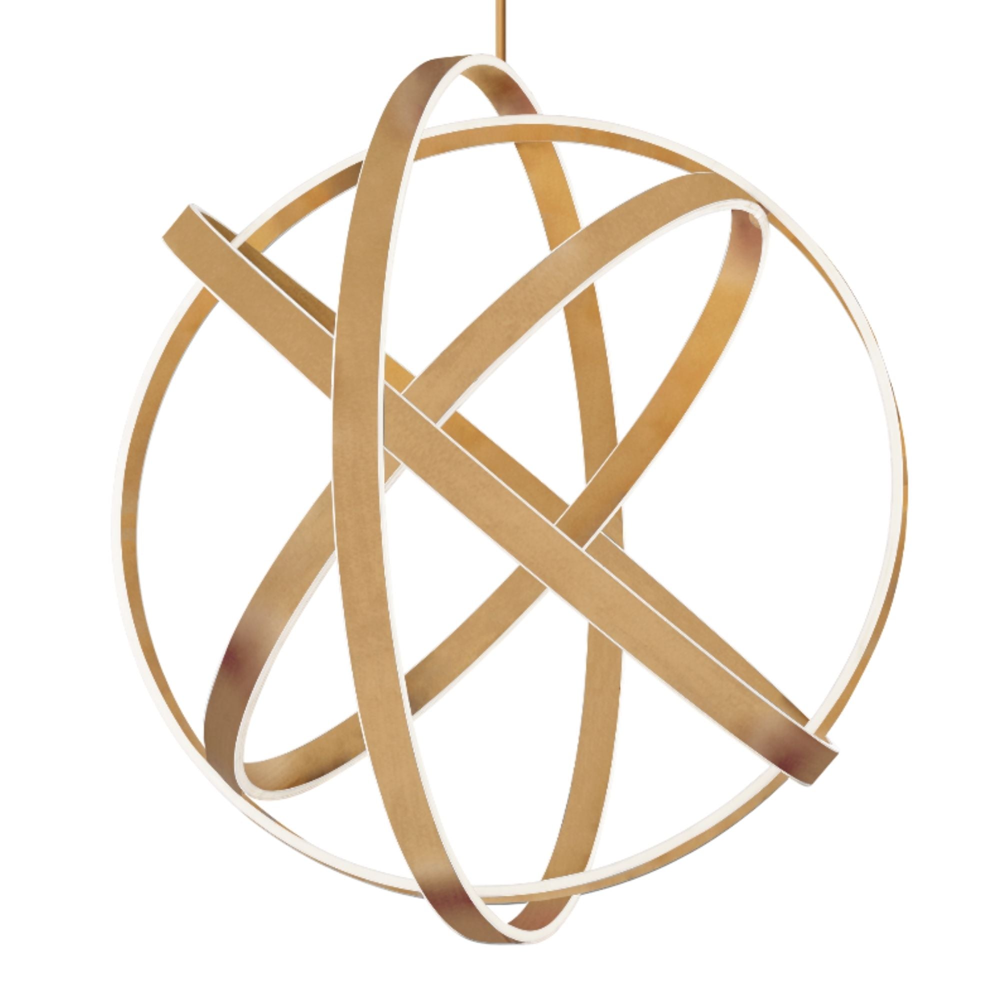 Kinetic 38" LED Chandelier, Aged Brass Finish