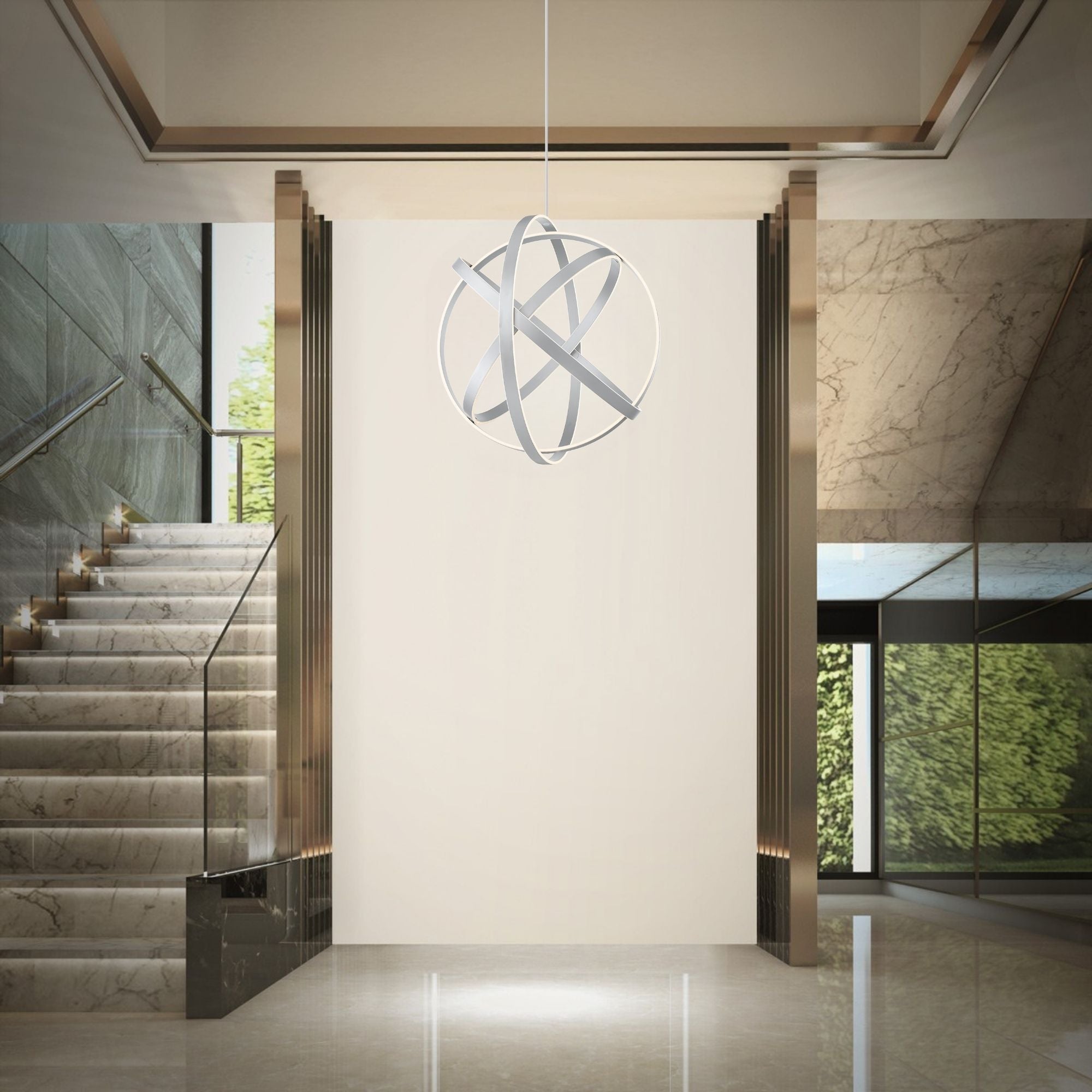 Kinetic 38" LED Chandelier, Titanium Finish