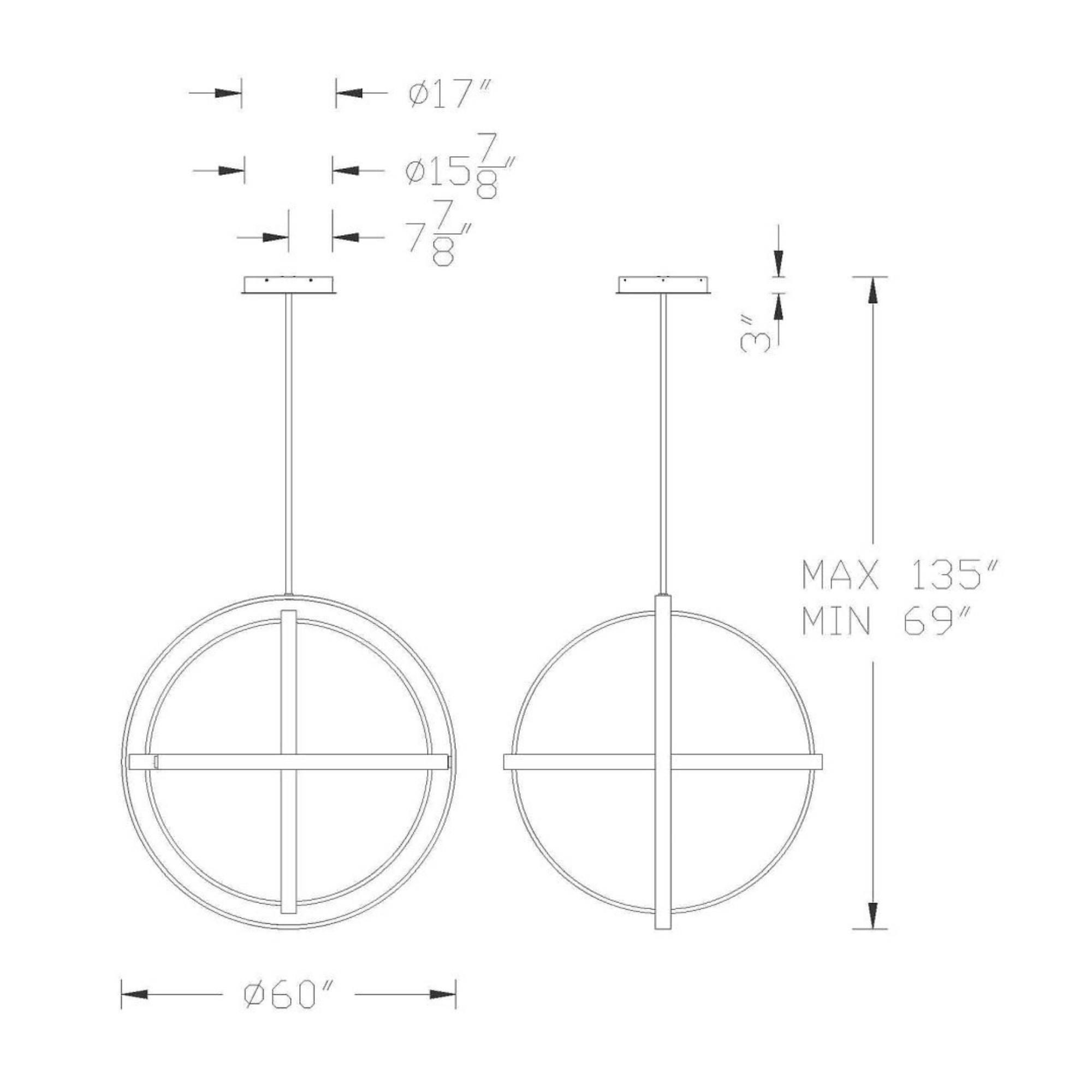 Kinetic 60" LED Chandelier, Titanium Finish